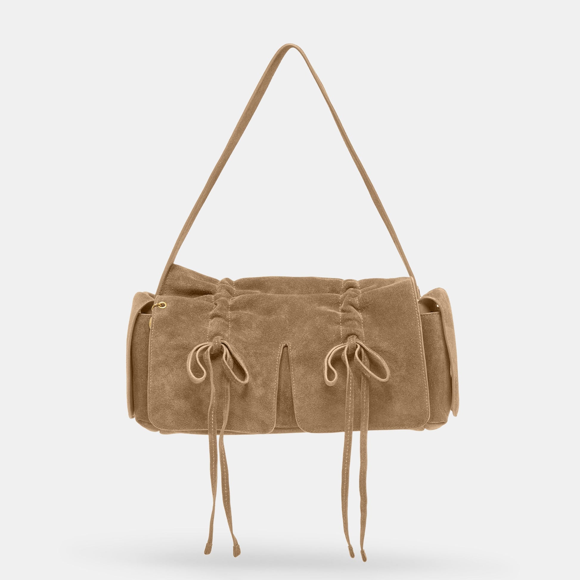 Hudson Olive Suede Shoulder Bag