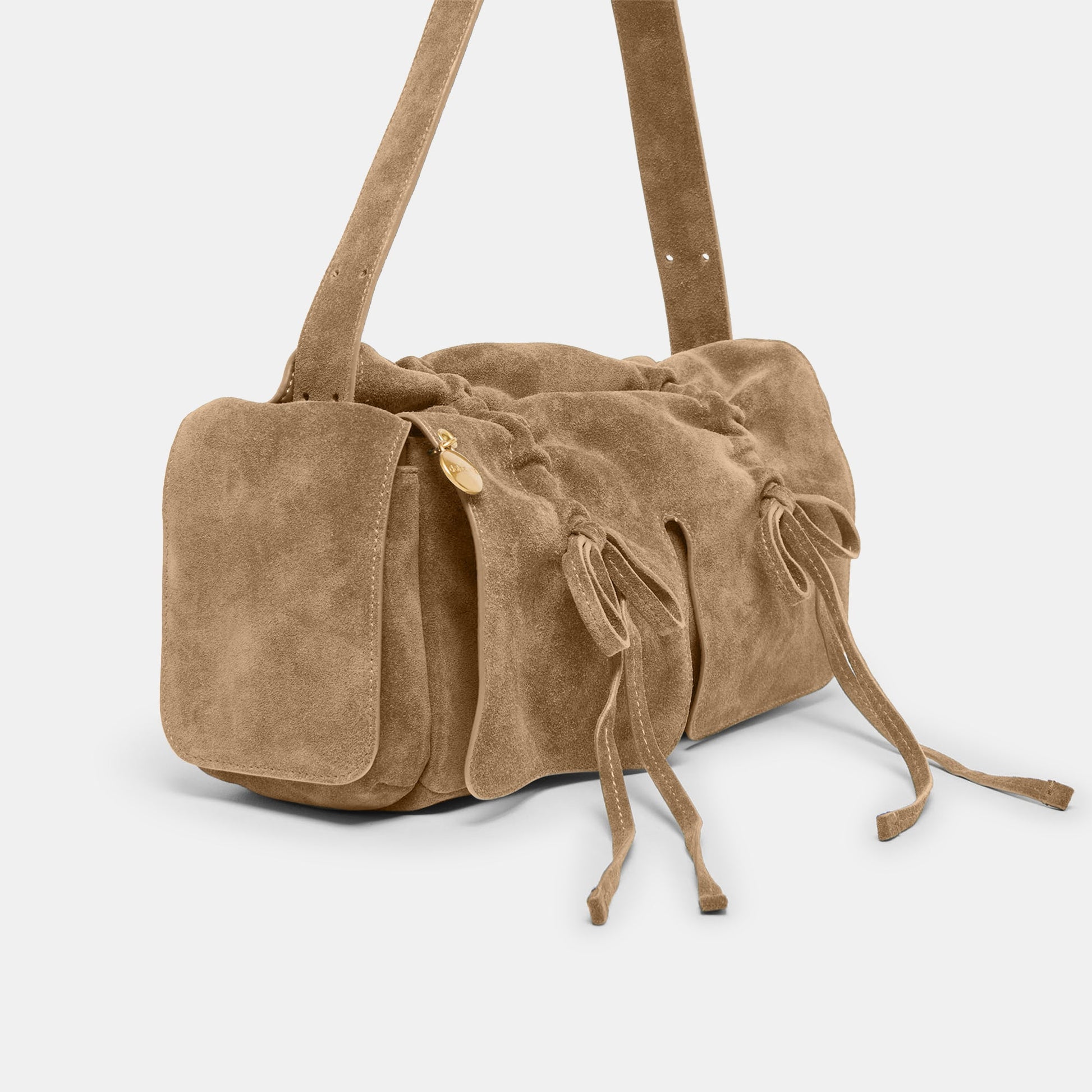 Hudson Olive Suede Shoulder Bag
