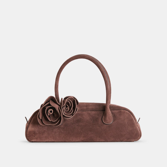 Boracay Chocolate Suede Shoulder Bag