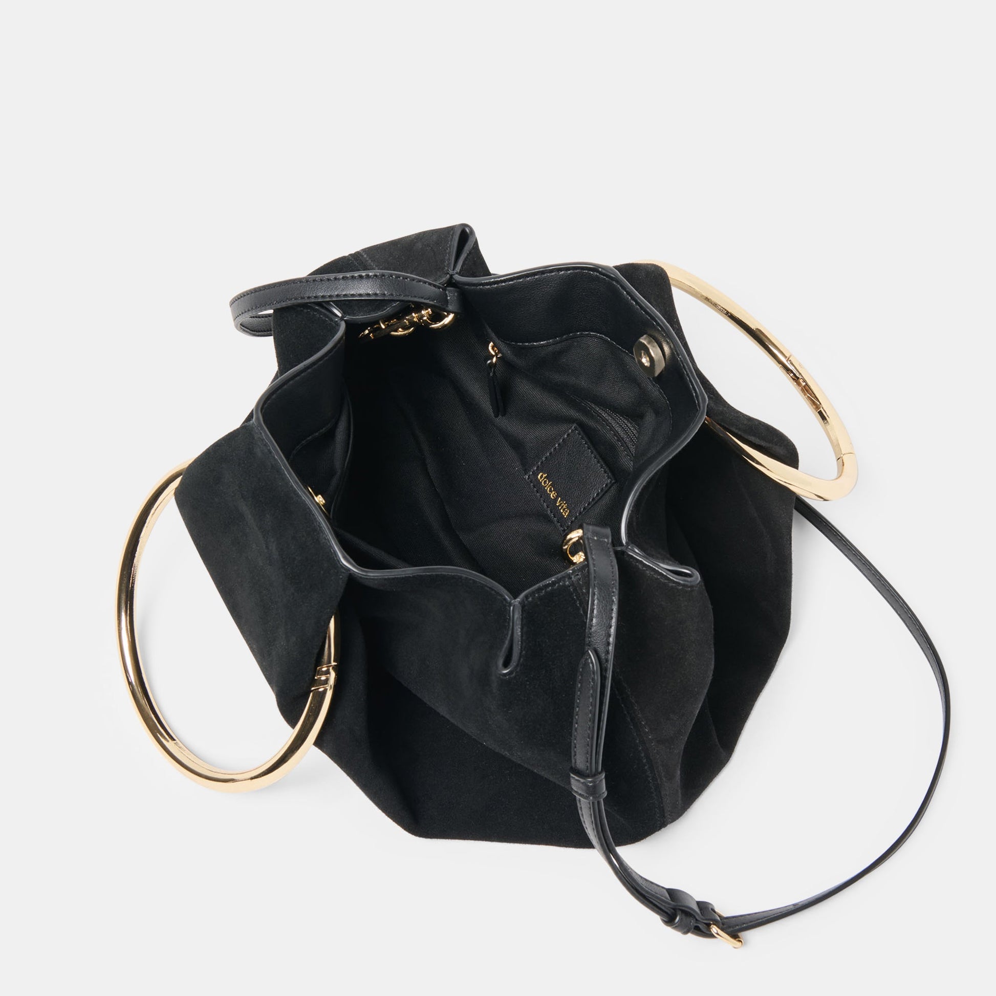 Channing Black Suede Handbag