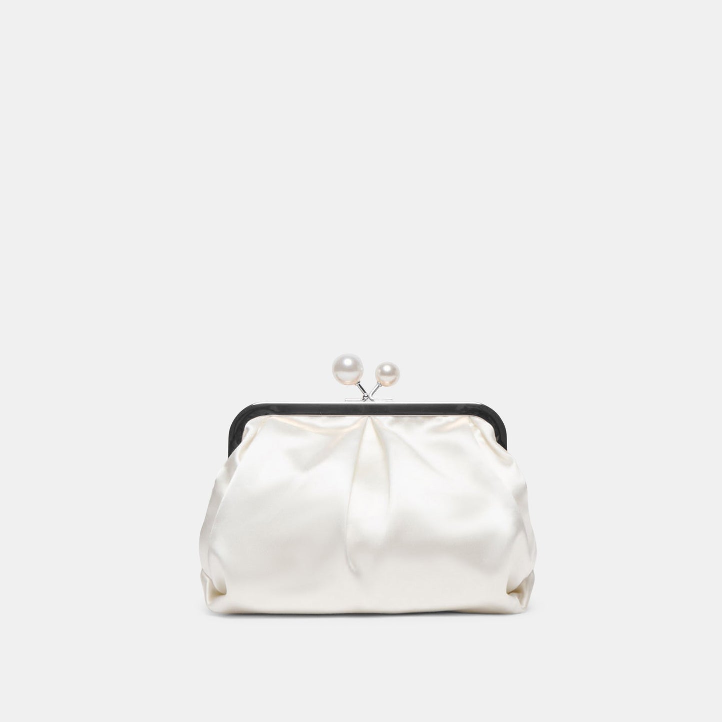 Kendall White Satin Clutch