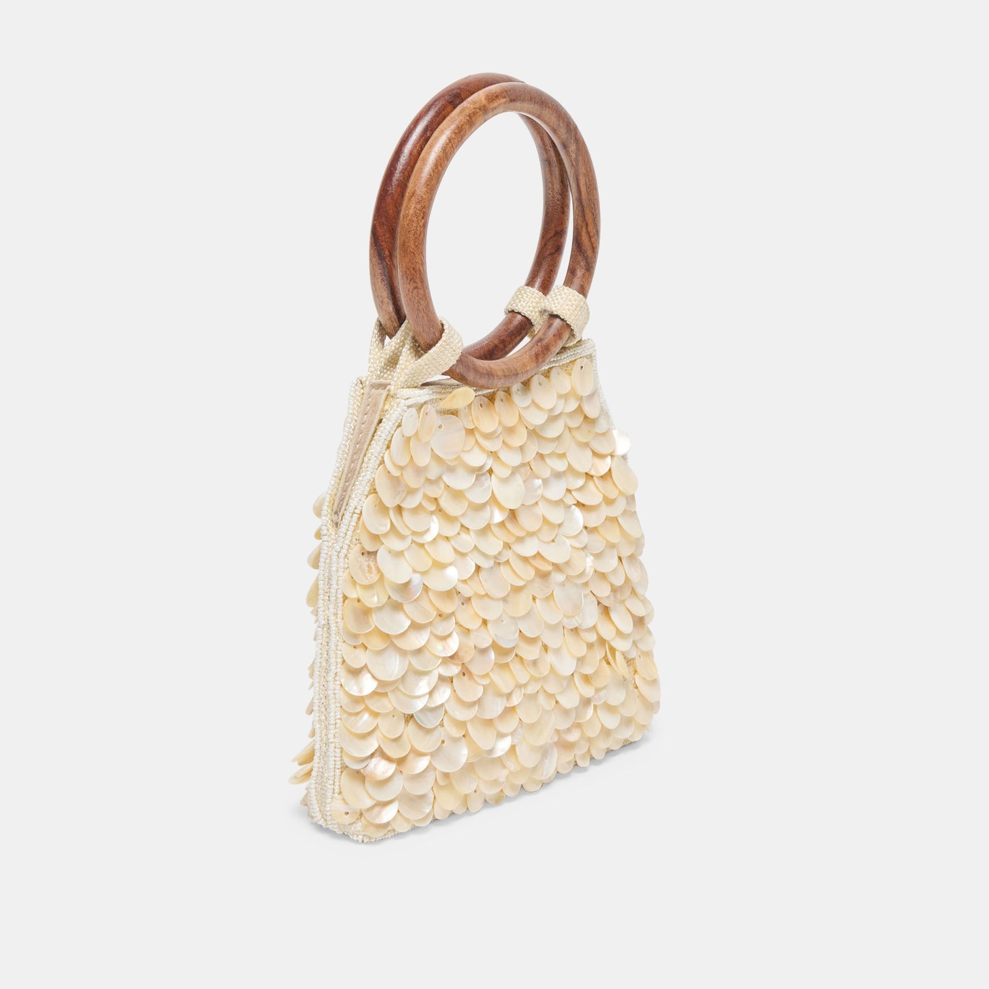 Allegra Natural Sequin Handbag