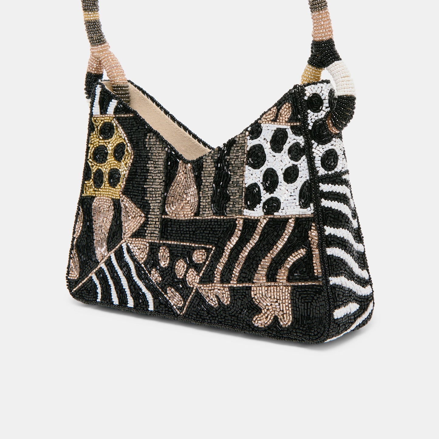 Amelia Dark Multi Beaded Shoulder Bag
