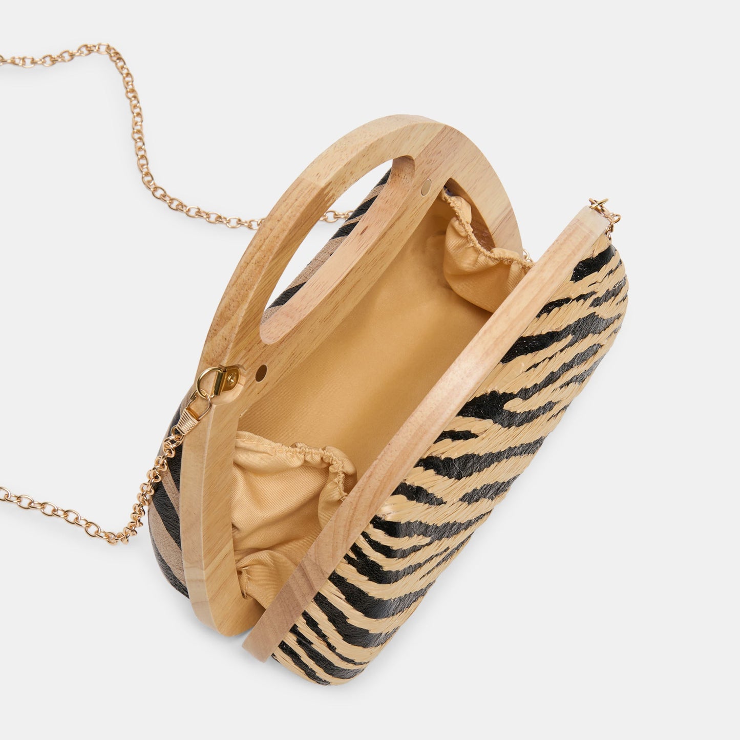 Maelie Black Natural Zebra Raffia Handbag