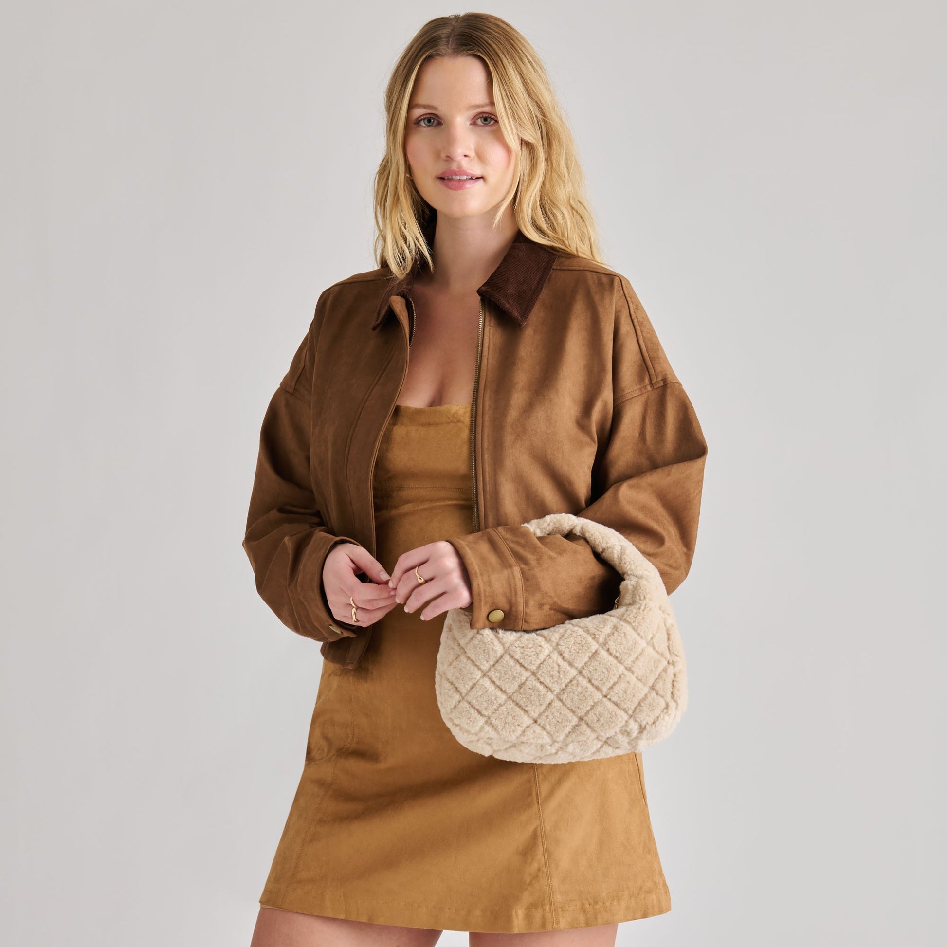 Frankie Natural Plush Handbag