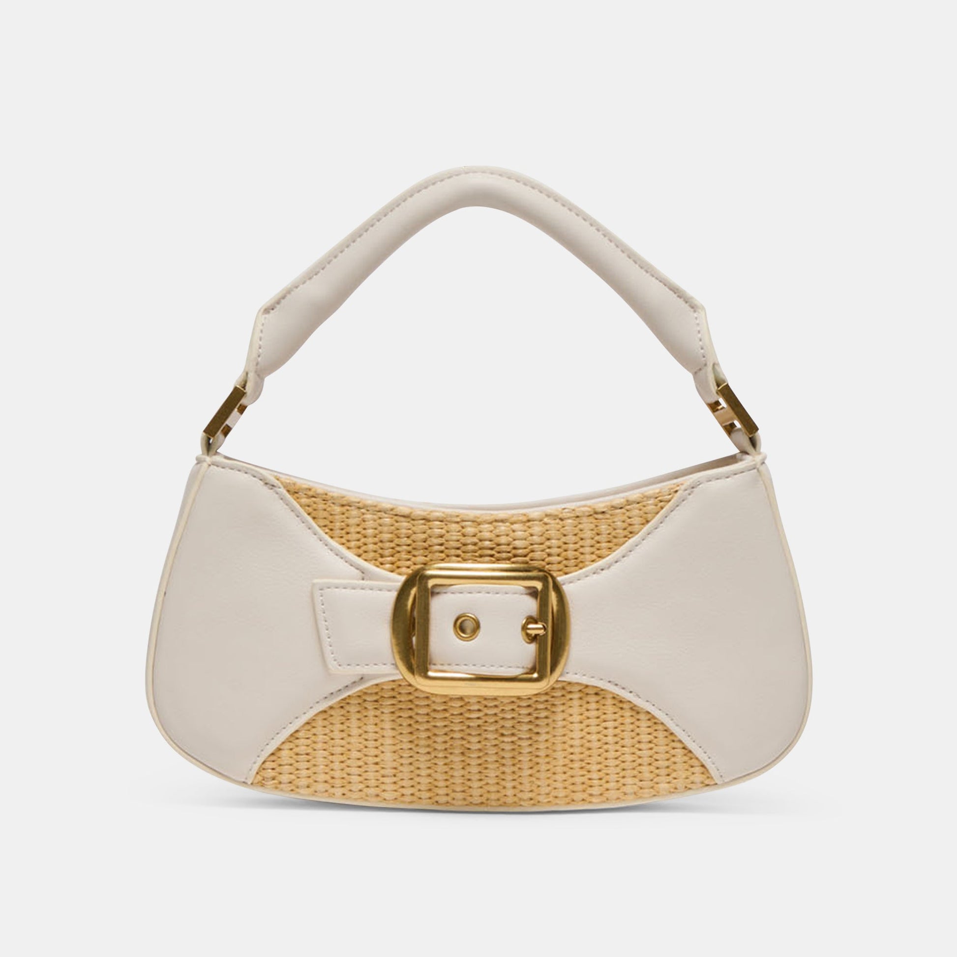Nuala Raffia White Stella Handbag