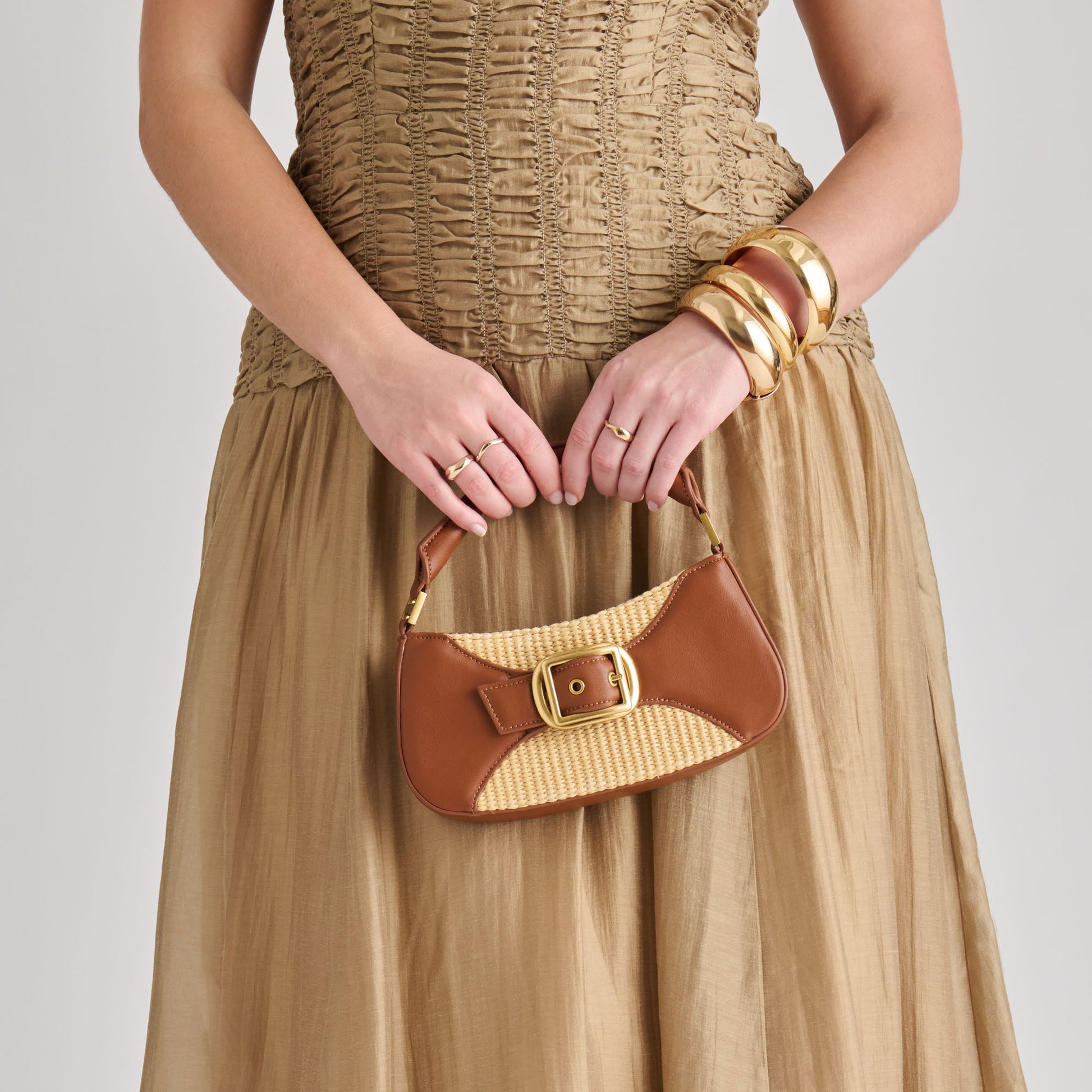 Nuala Raffia Saddle Stella Handbag