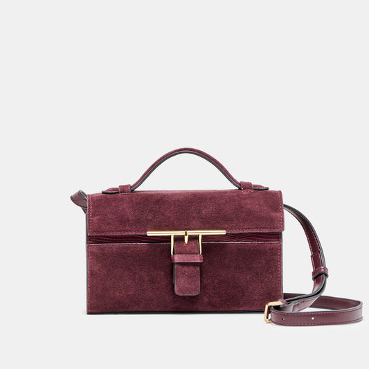 Zannone Burgundy Suede Crossbody