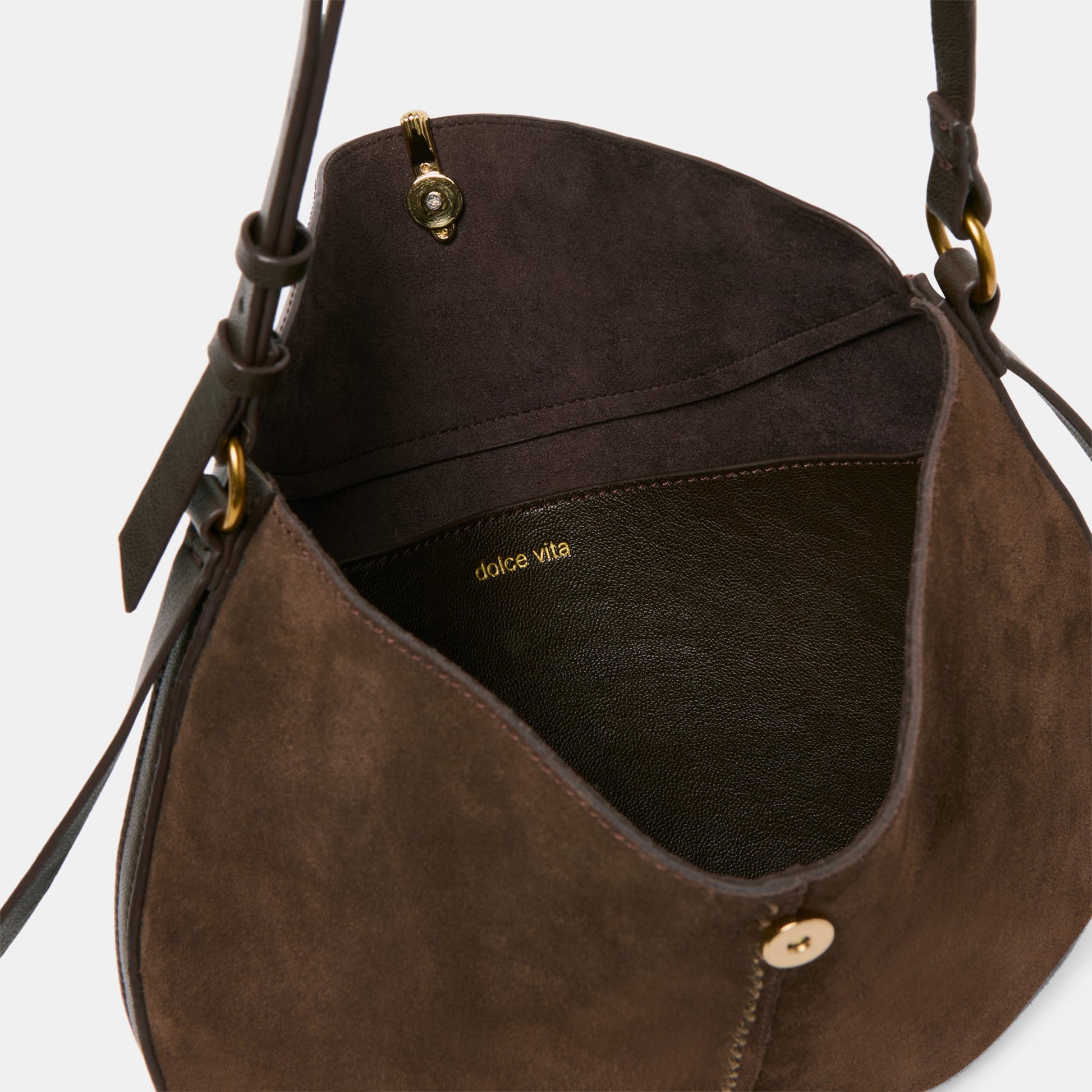 Bennett Espresso Suede Crossbody