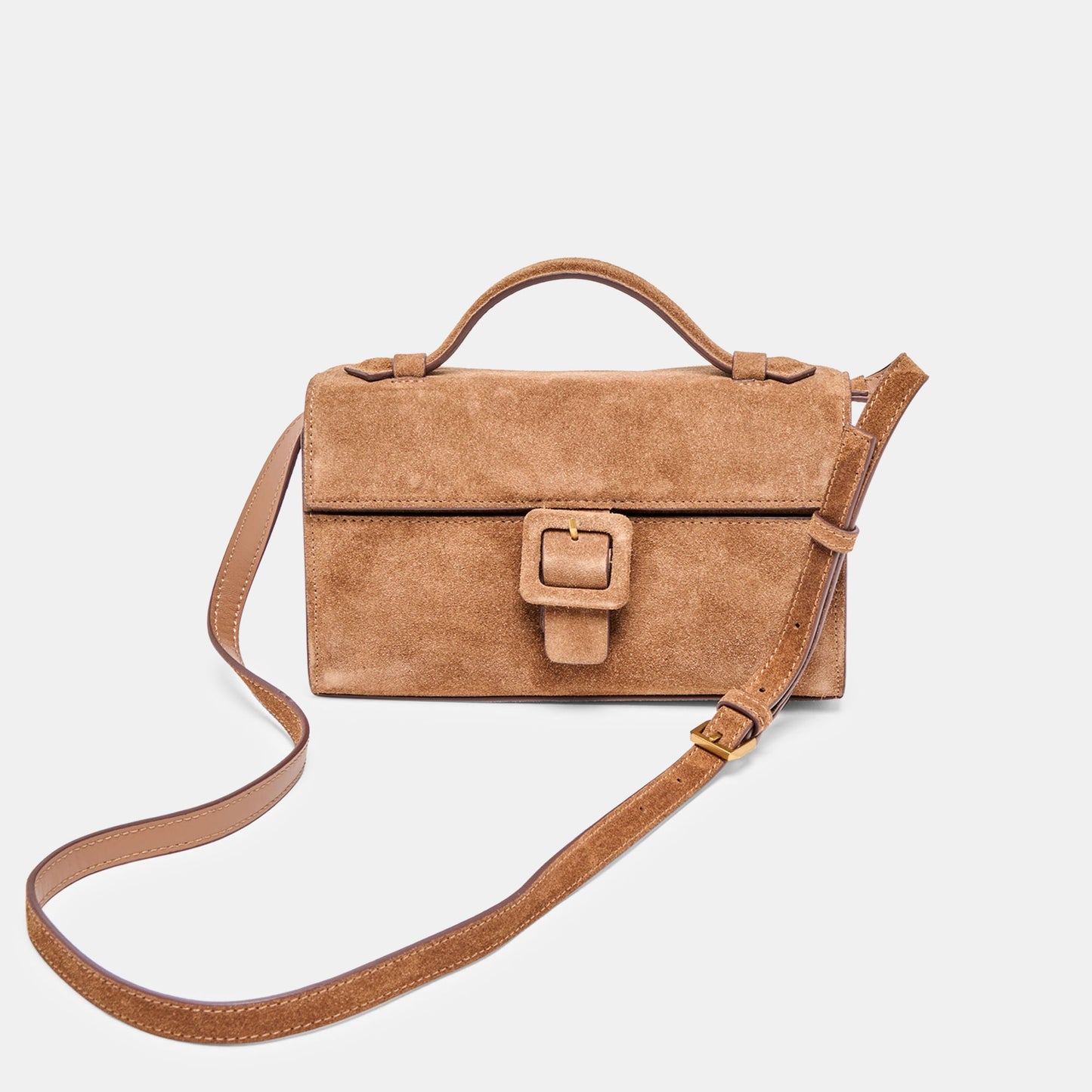 Chris Camel Suede Crossbody