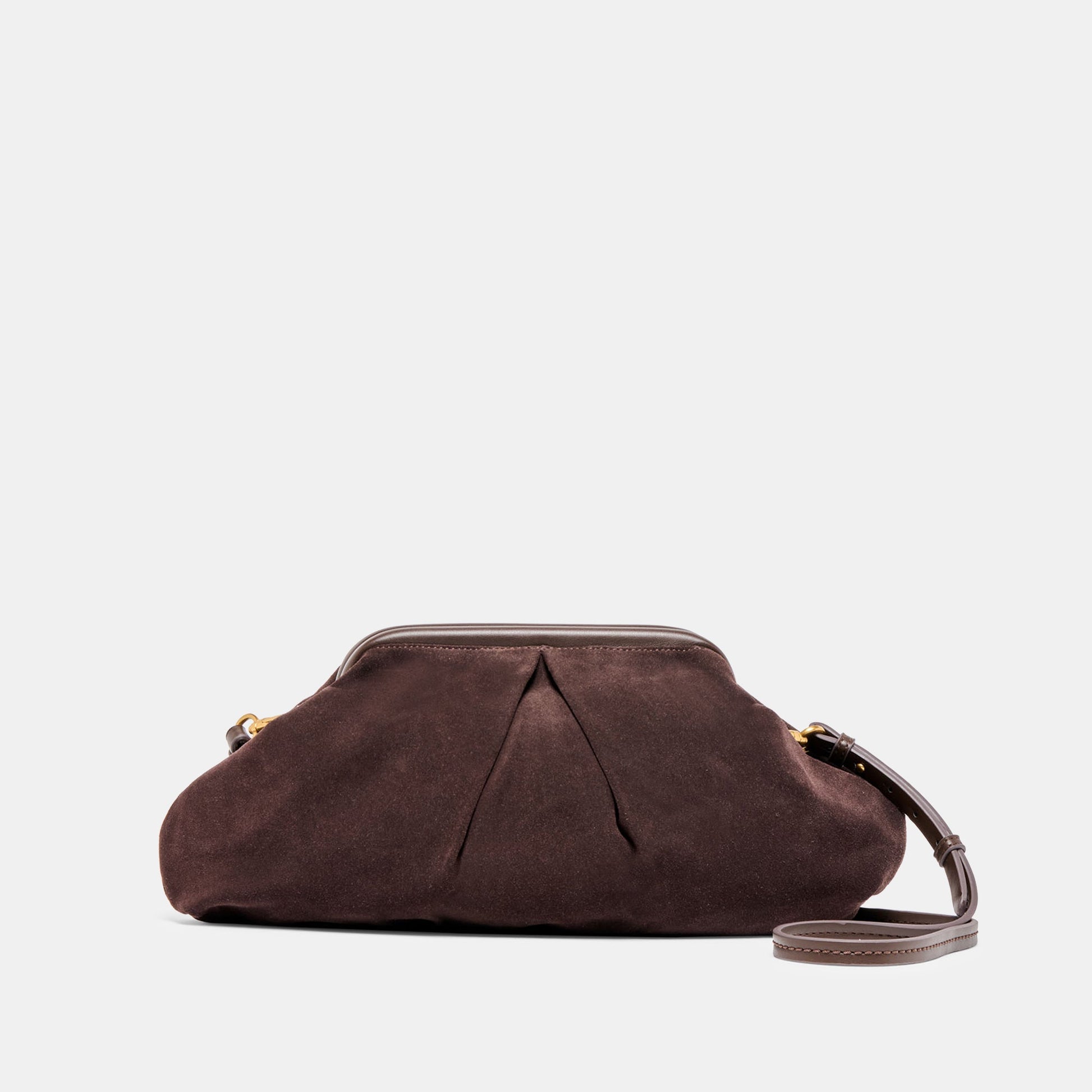Sahara Espresso Suede Clutch