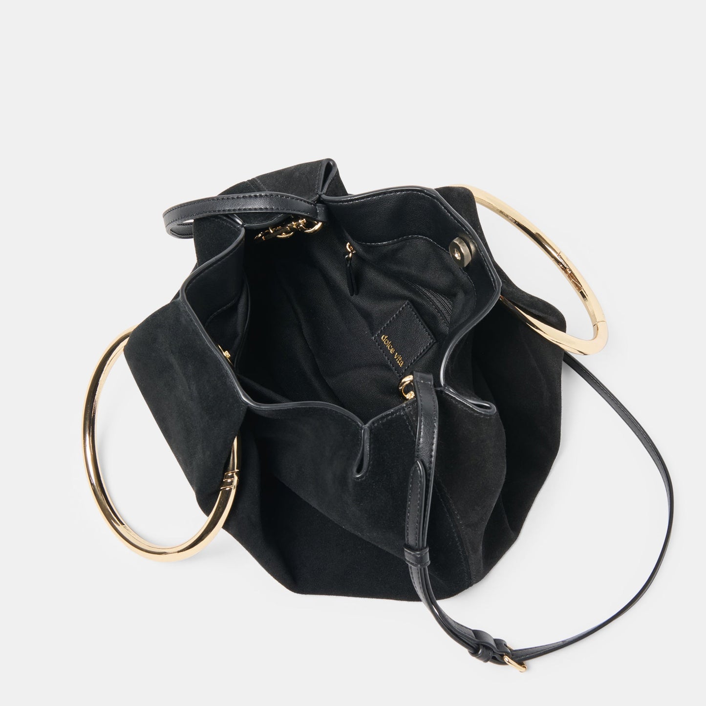 Channing Black Suede Handbag