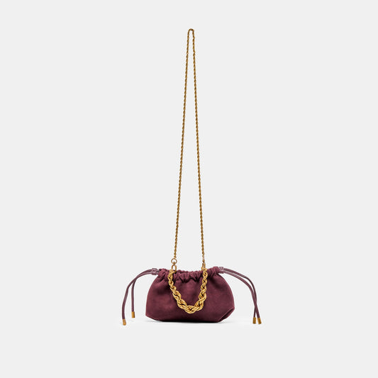 Cleo Burgundy Suede Crossbody