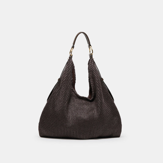 Miriel Chocolate Raffia Tote