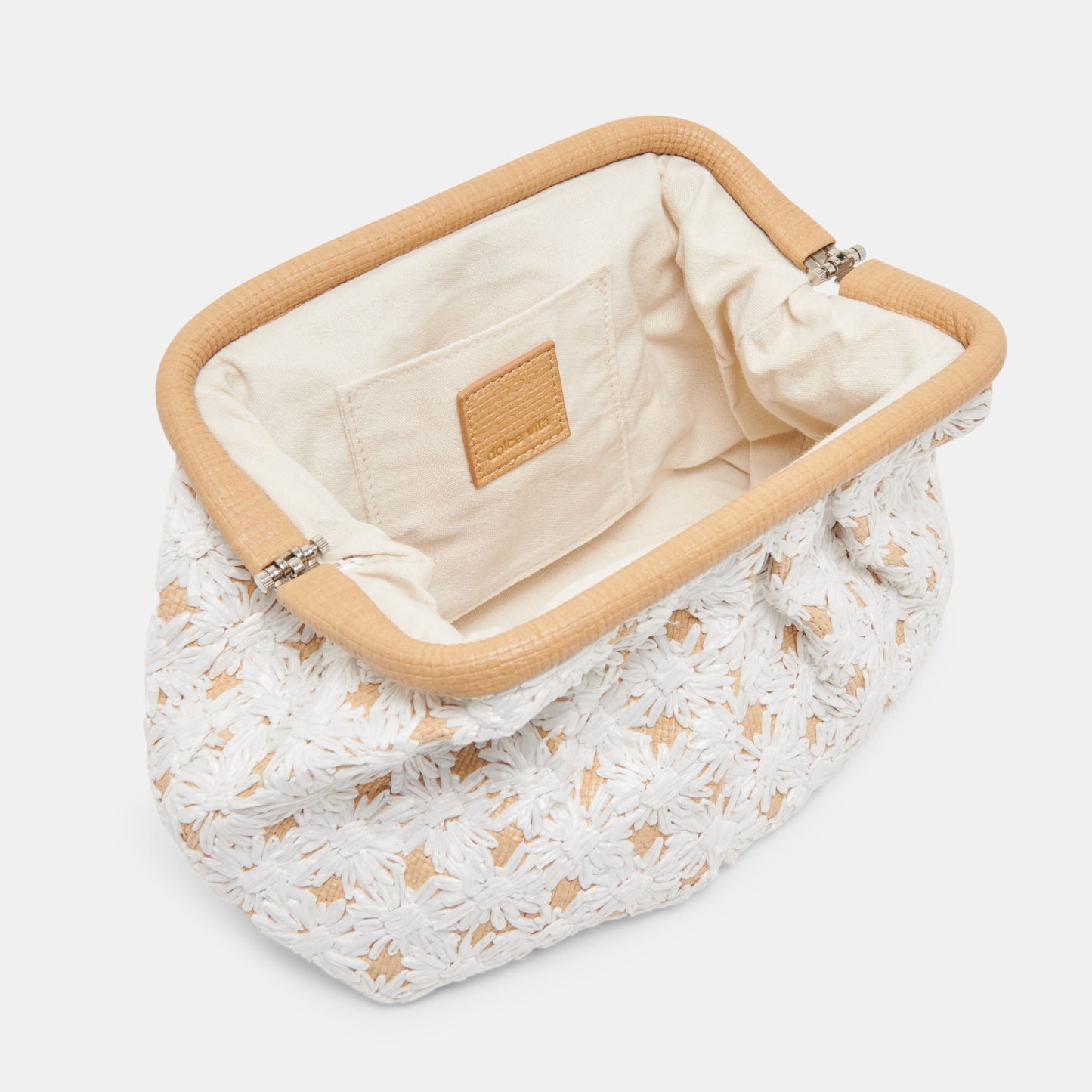 FIORE CLUTCH EMBROIDERED NATURAL RAFFIA
 – Dolce Vita