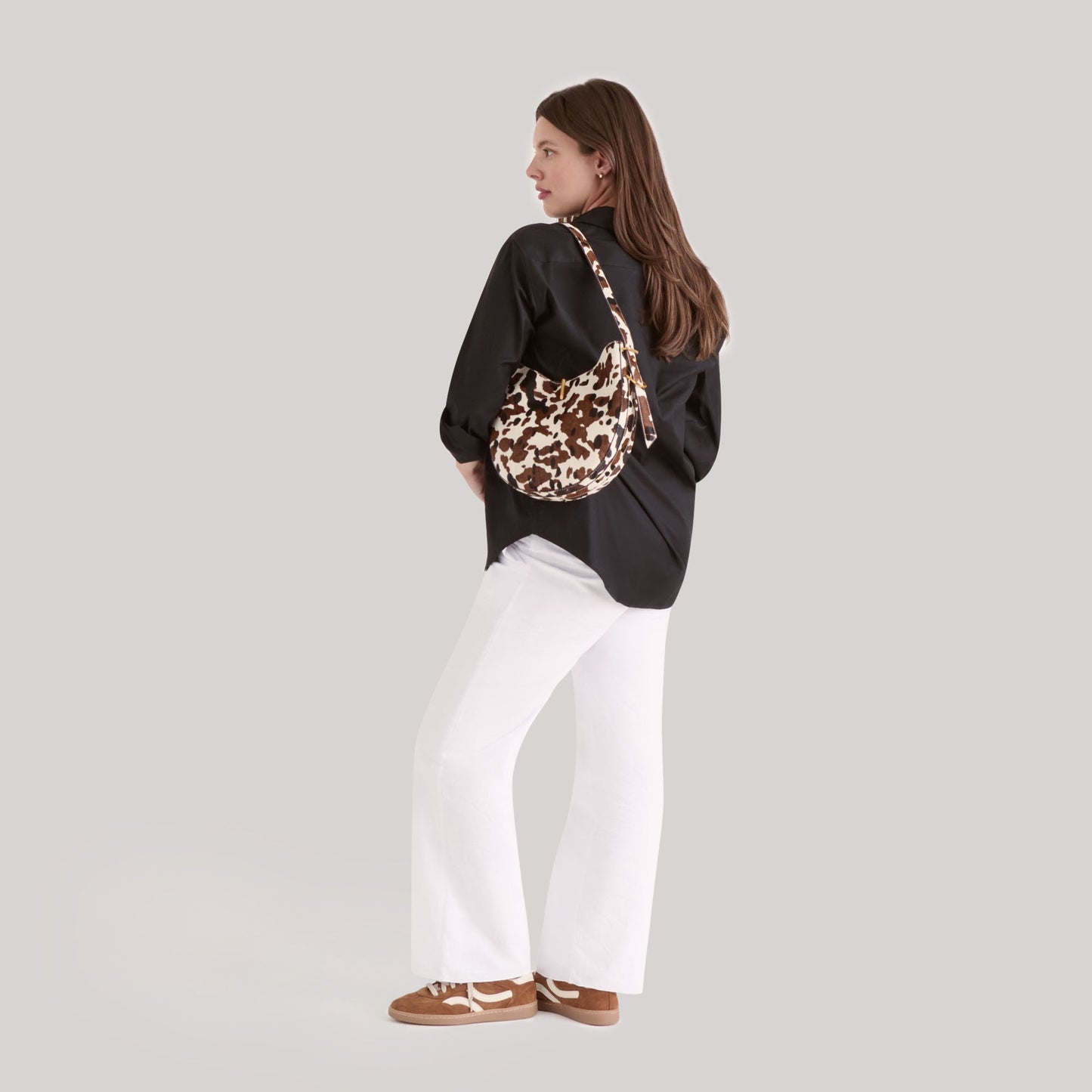 Bree Cocoa Calf Hair Shoulder Bag
