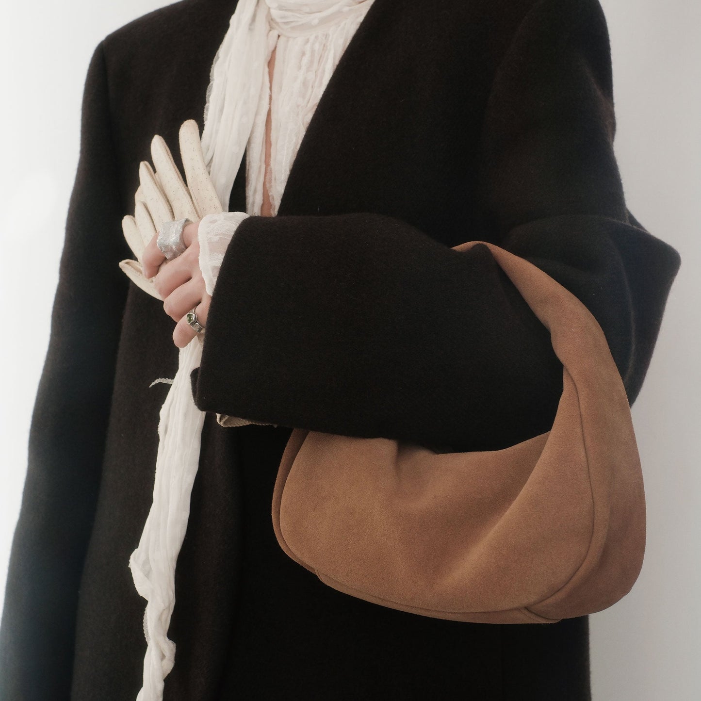 Frankie Brown Suede Handbag
