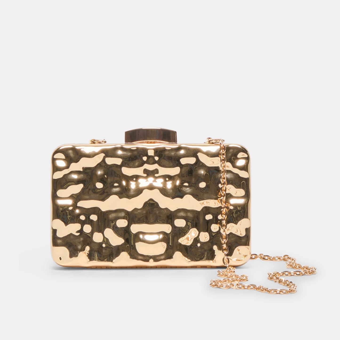 Delia Gold Metal Clutch
