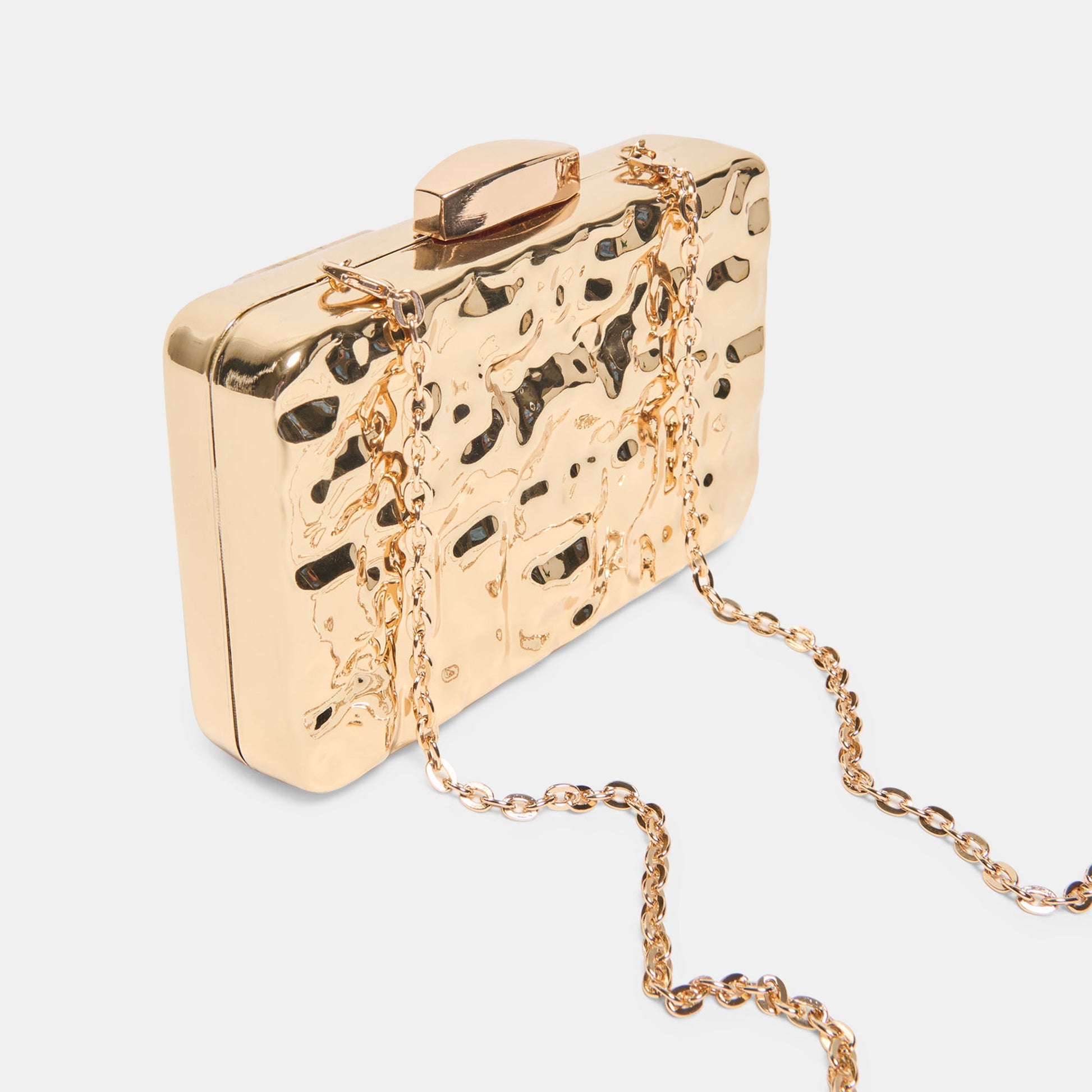 Delia Gold Metal Clutch