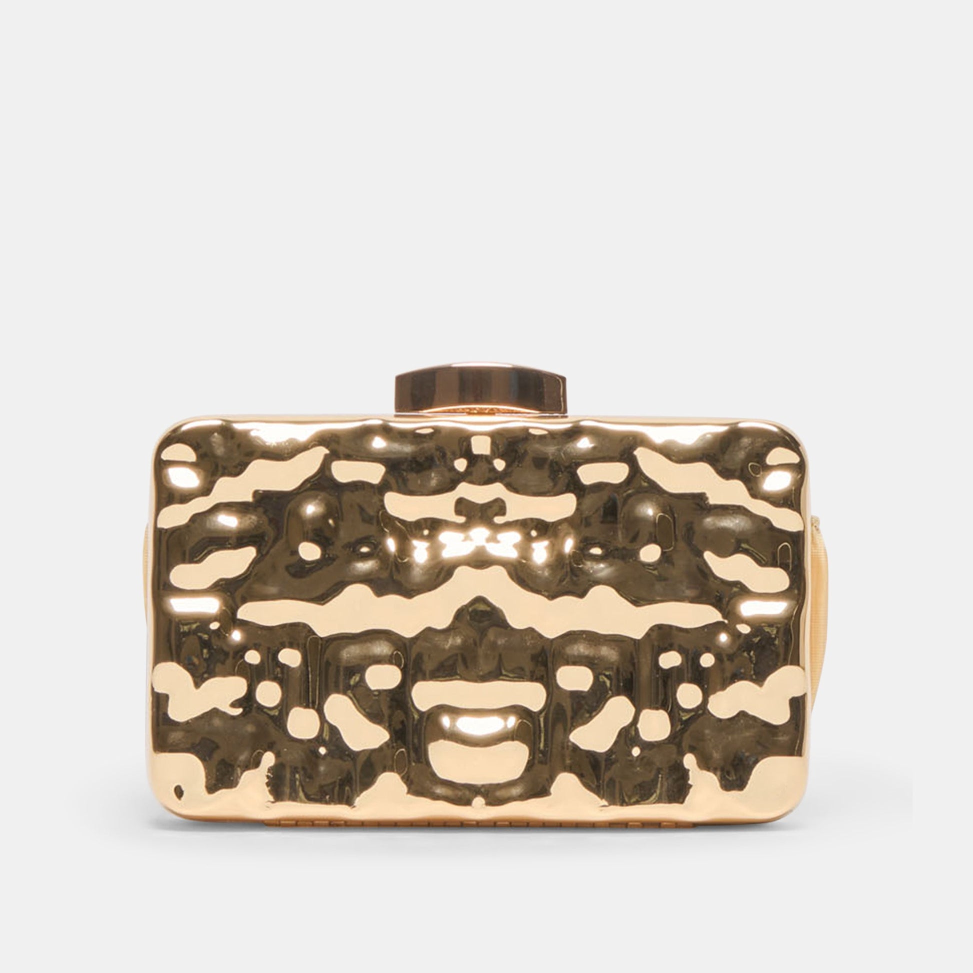 Delia Gold Metal Clutch