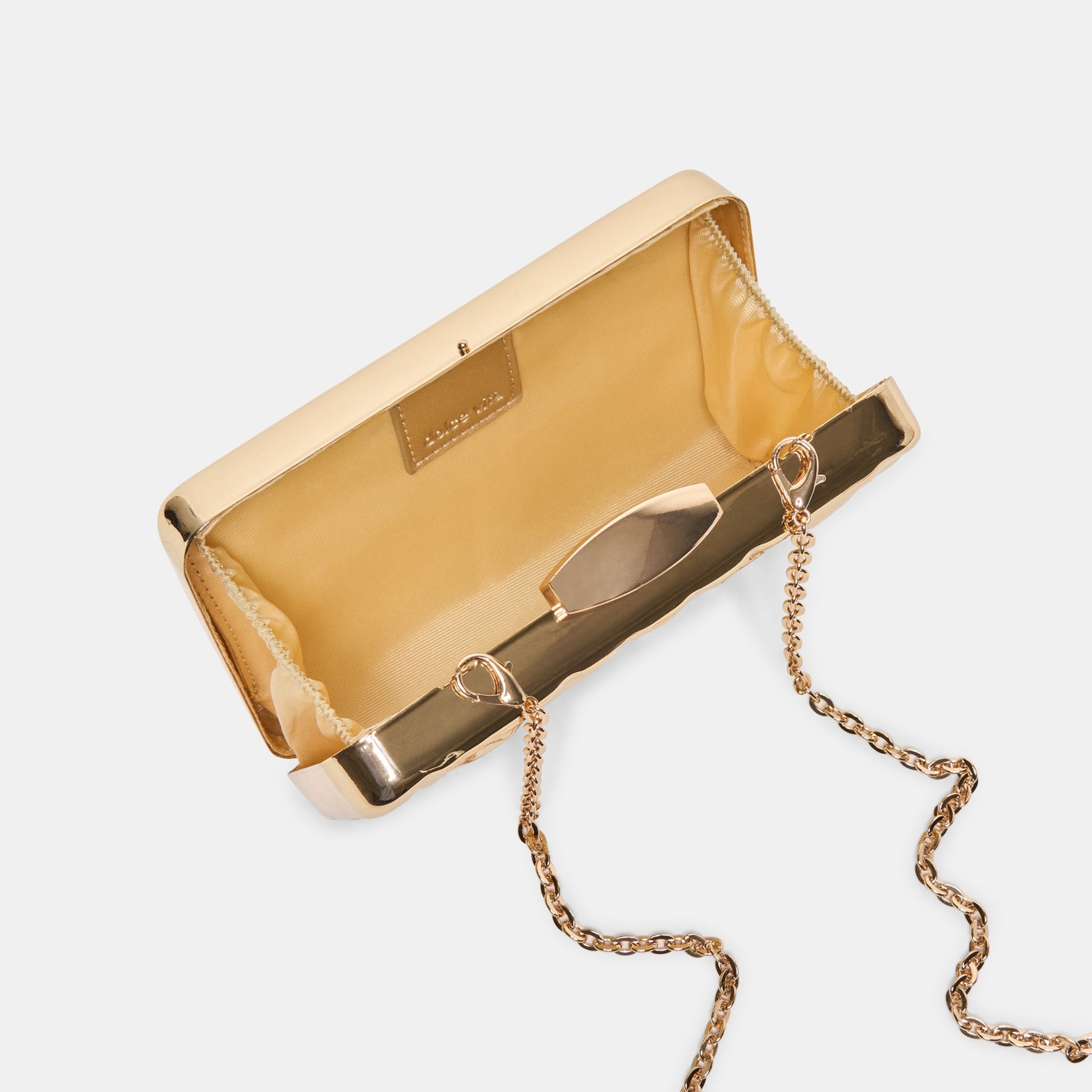 Delia Gold Metal Clutch