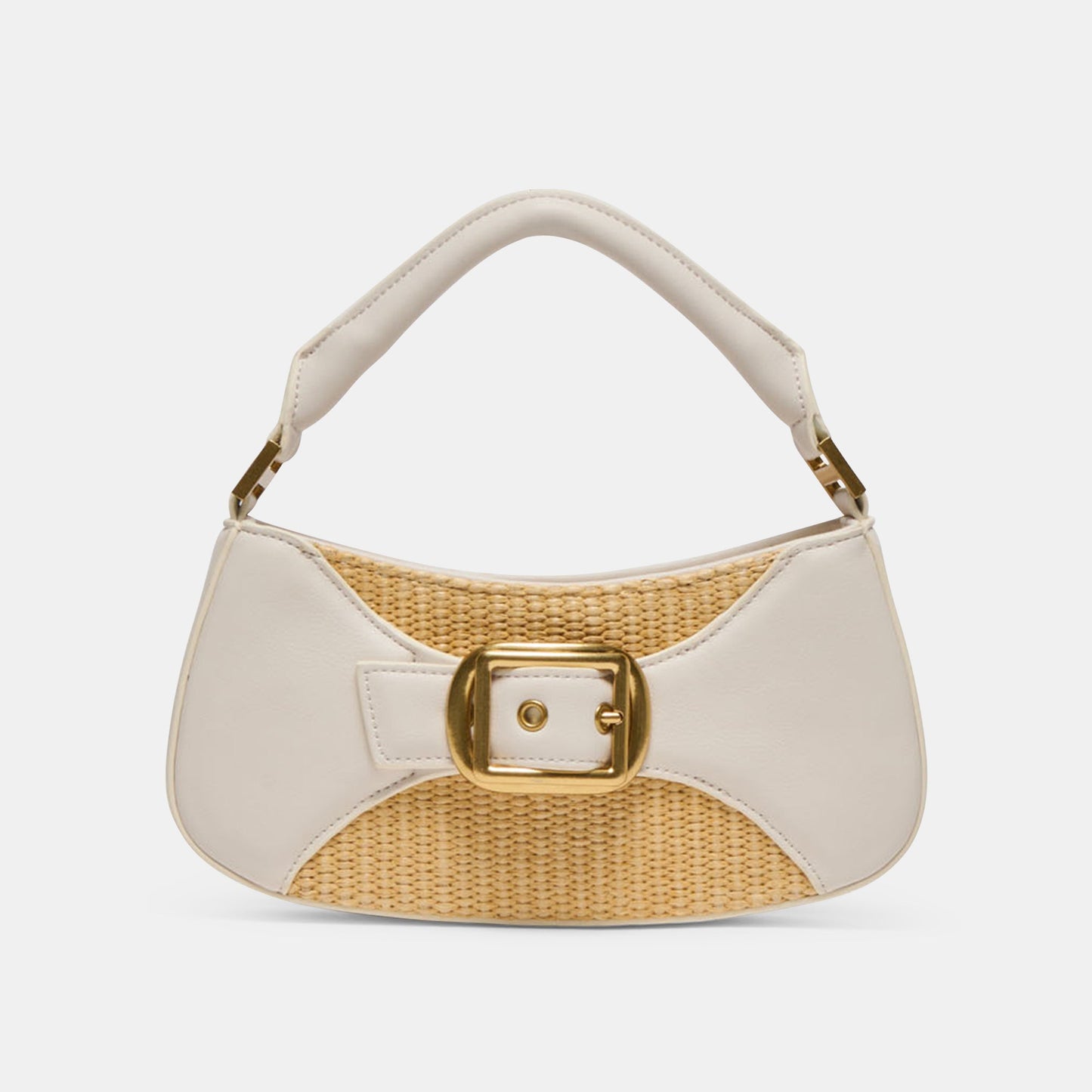 Nuala Raffia White Stella Handbag