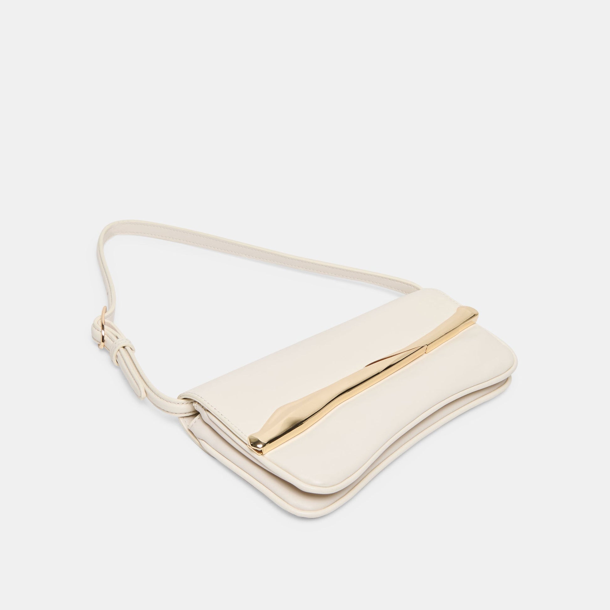 Azura White Leather Shoulder Bag
