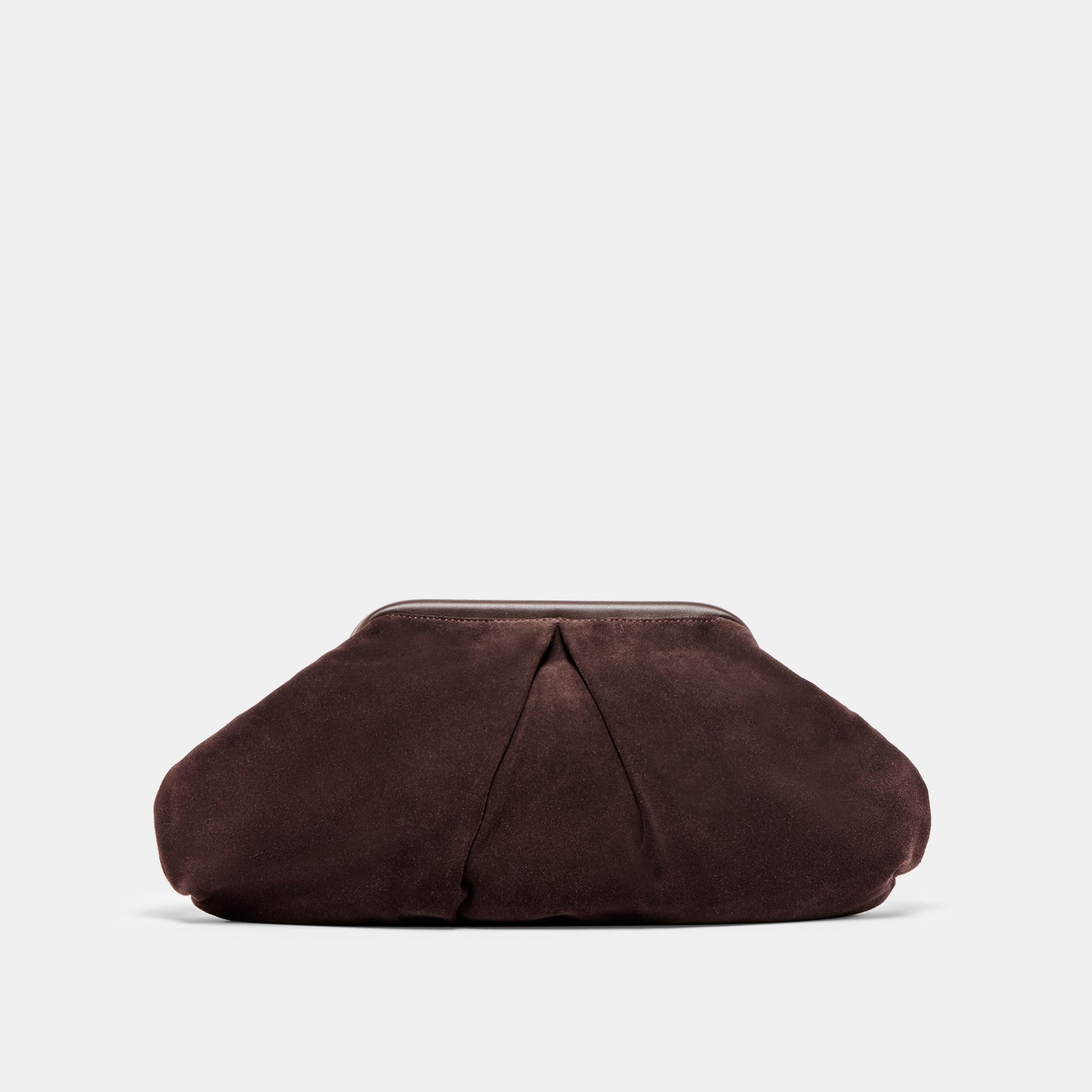 Sahara Espresso Suede Clutch