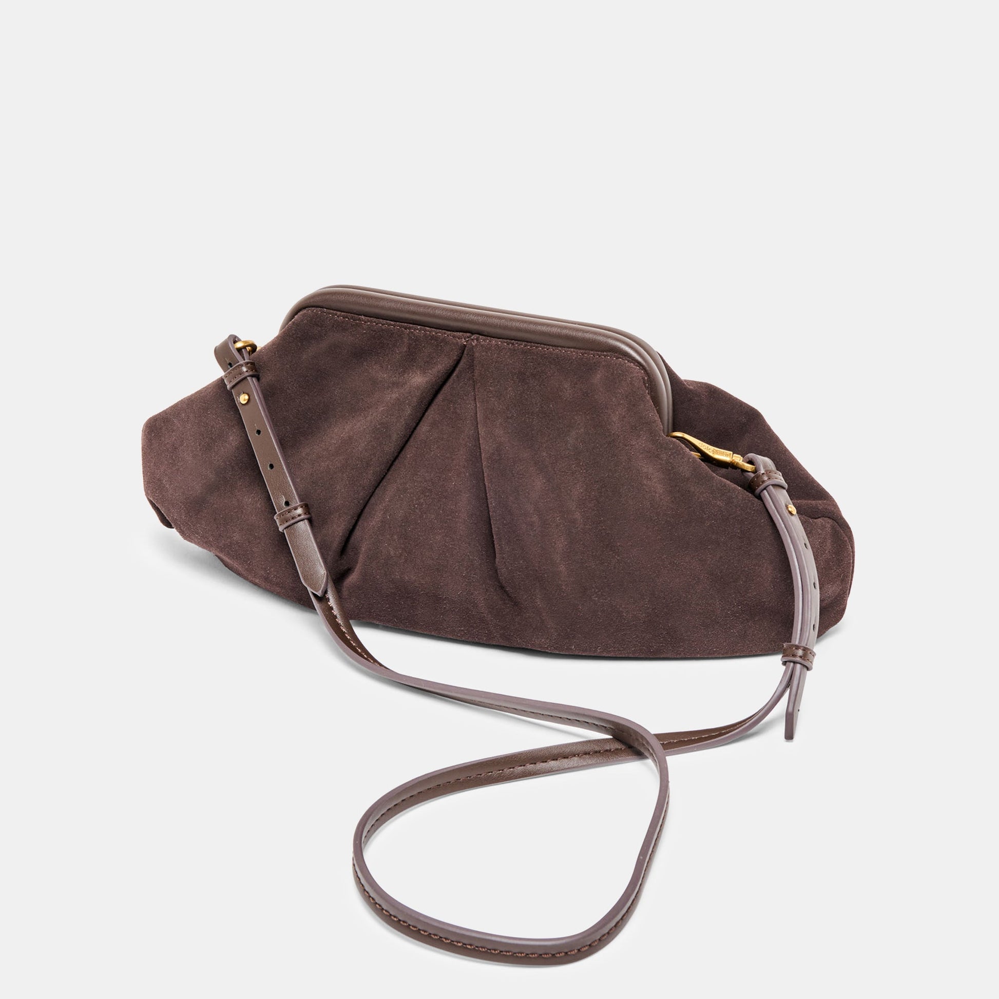 Sahara Espresso Suede Clutch