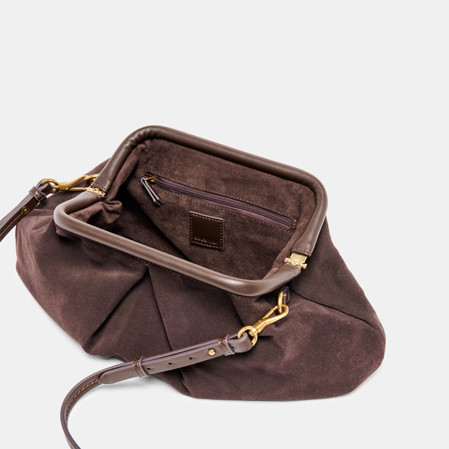 Sahara Espresso Suede Clutch