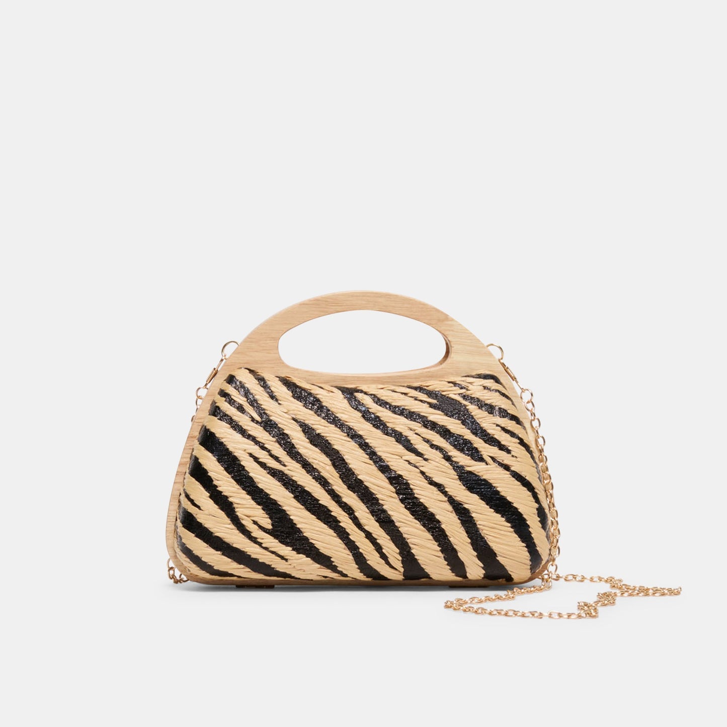 Maelie Black Natural Zebra Raffia Handbag