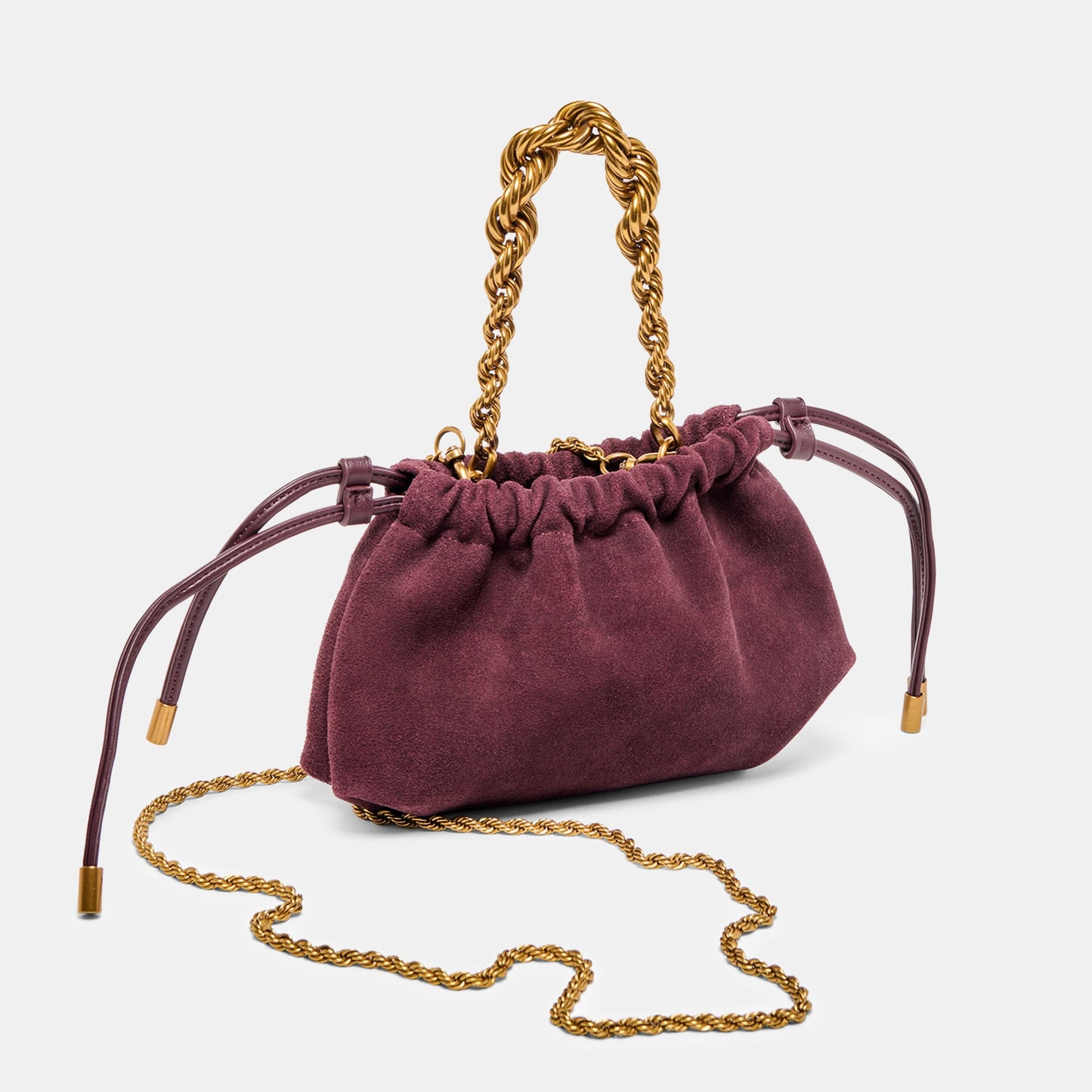 Cleo Burgundy Suede Crossbody