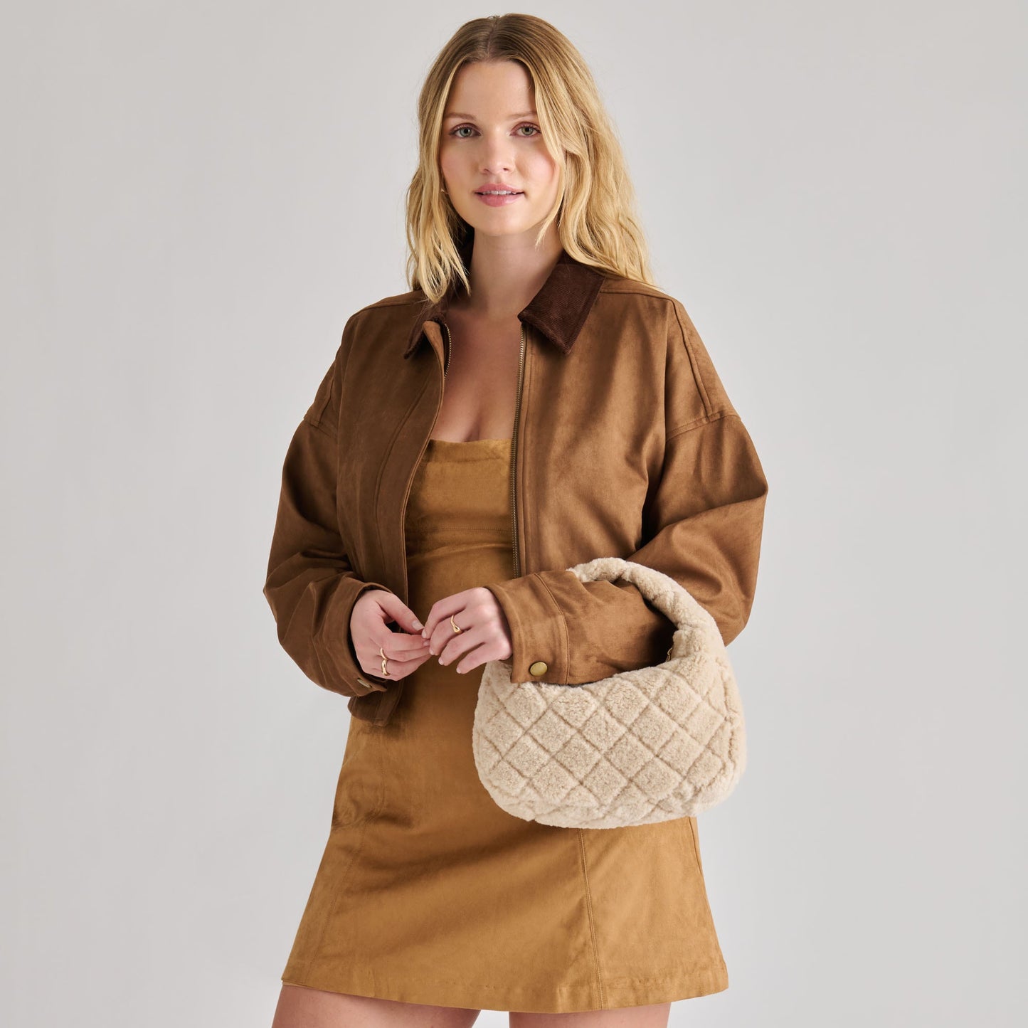 Frankie Natural Plush Handbag