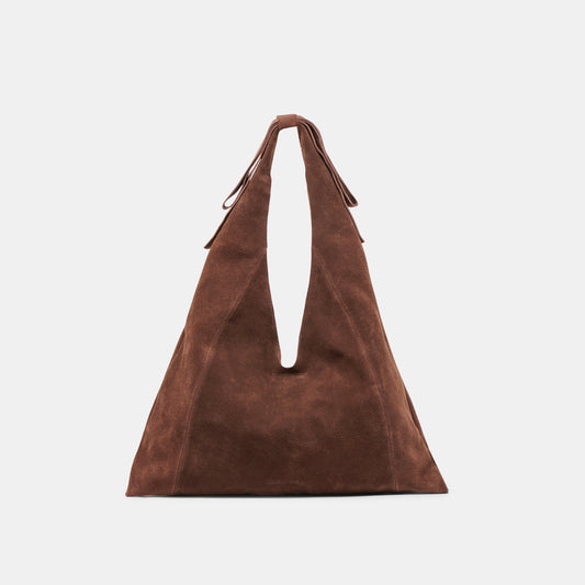 Marie Chocolate Suede Tote