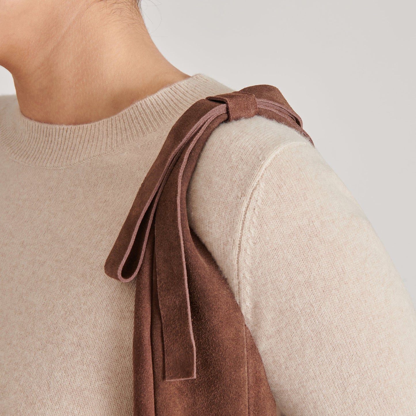Marie Chocolate Suede Tote