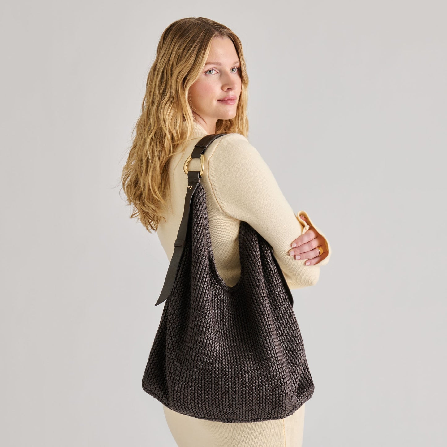 Miriel Chocolate Raffia Tote