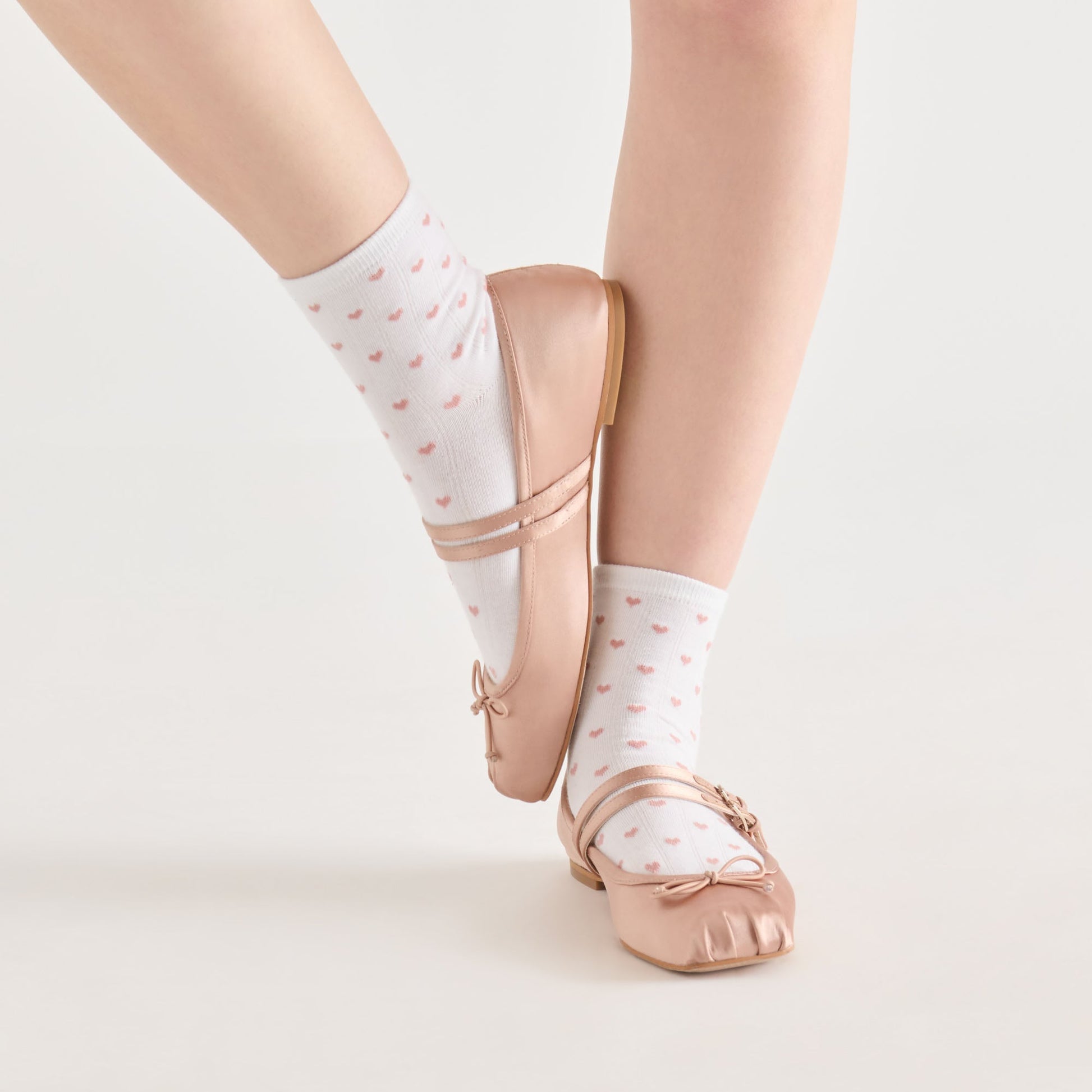 3-Pack Sweet Heart White Pink Anklet Socks