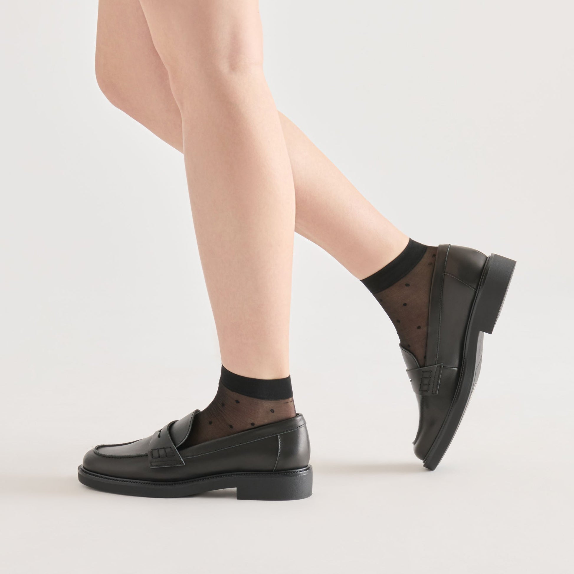 3-Pack Ditsy Dot Black Sheer Anklet Socks