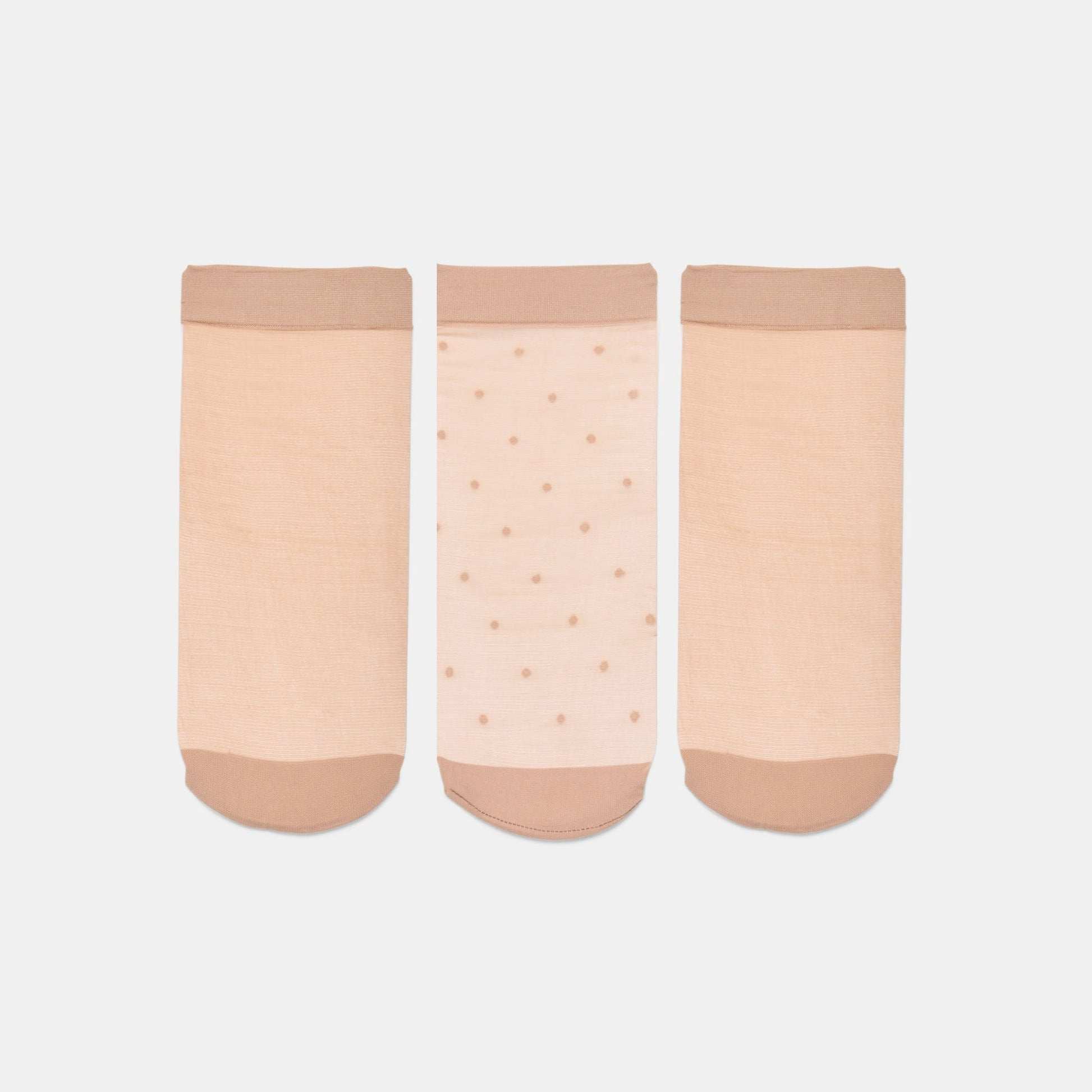 3-Pack Ditsy Dot Blush Sheer Anklet Socks