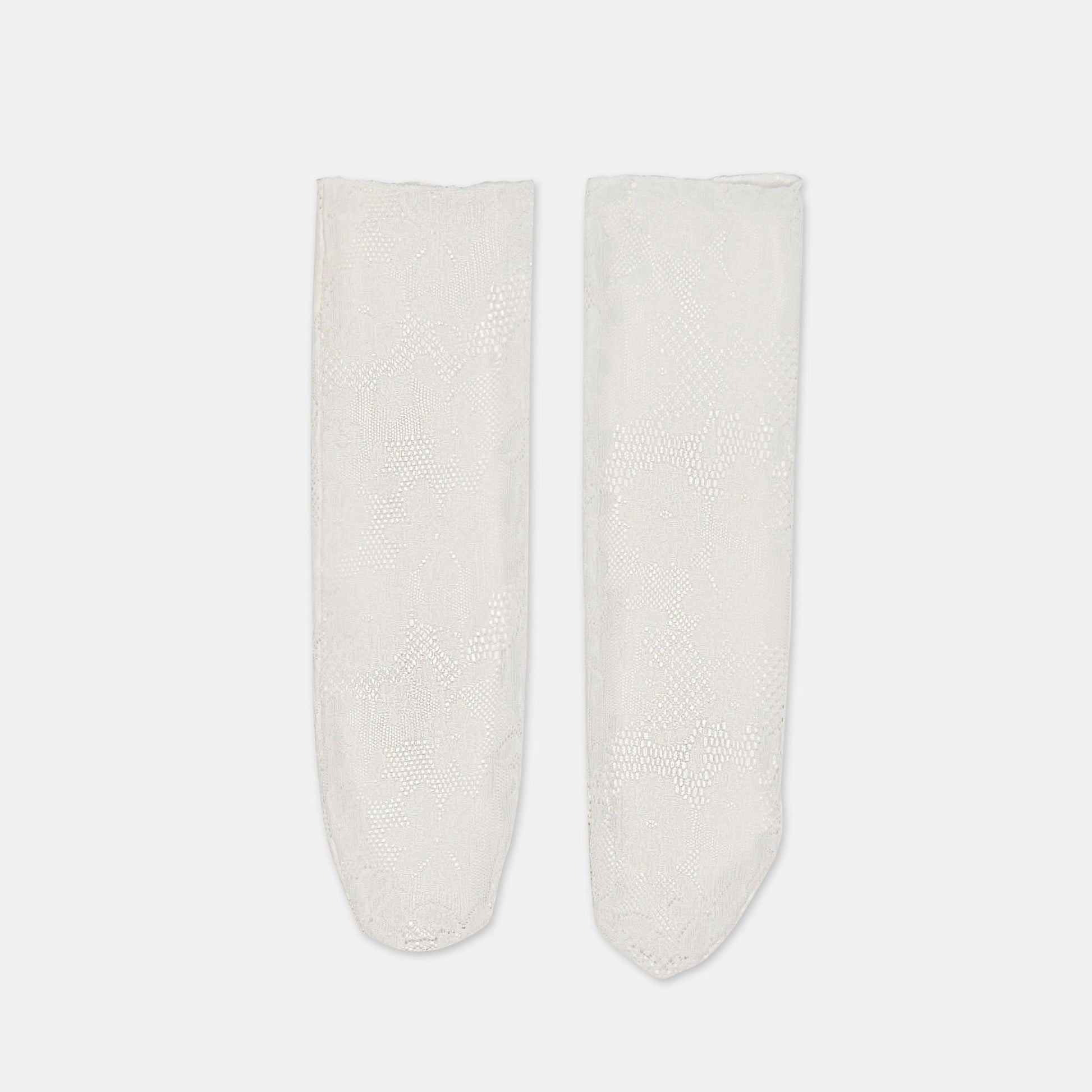 Floral Lace White Slouch Socks