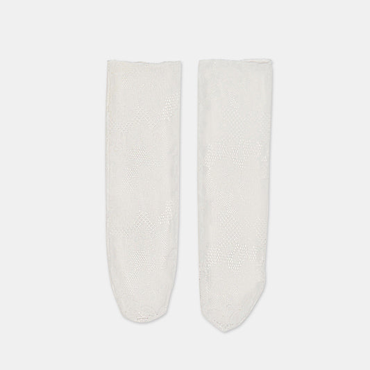 Floral Lace White Slouch Socks