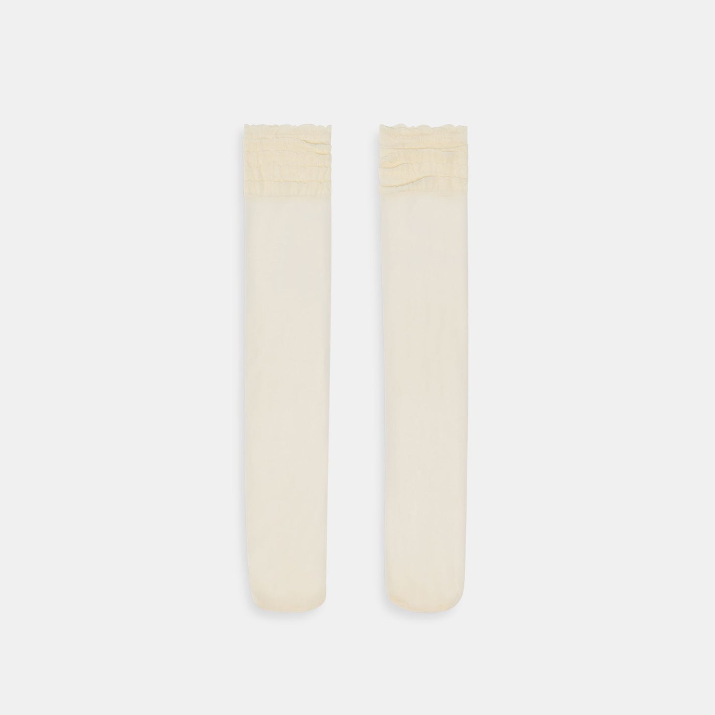 Ruffle Ivory Sheer Knee High Socks