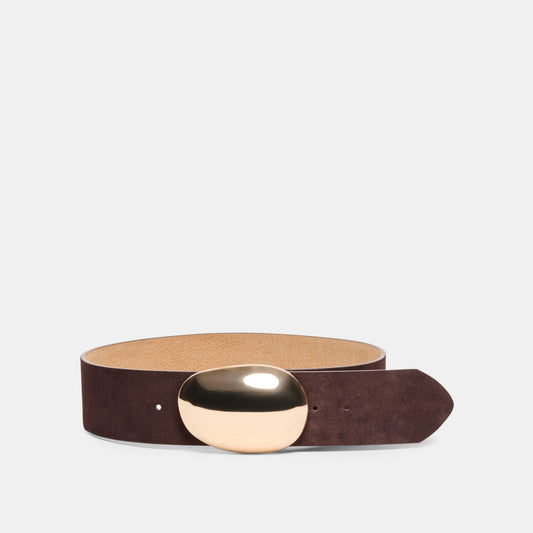 Bubble Mahogany Gold Buckle Belt