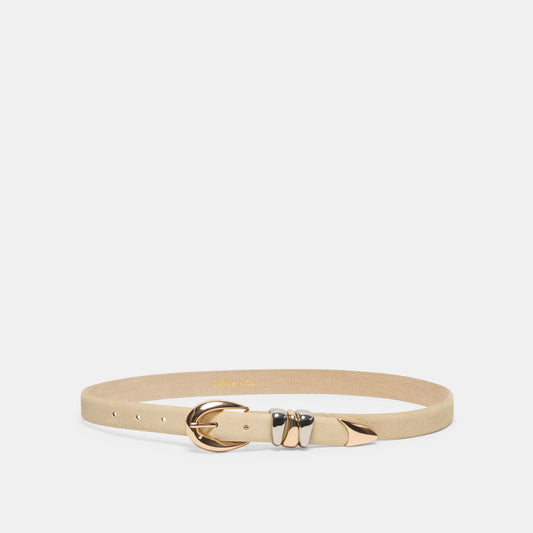 Mixed Metal Sand Suede Buckle Belt