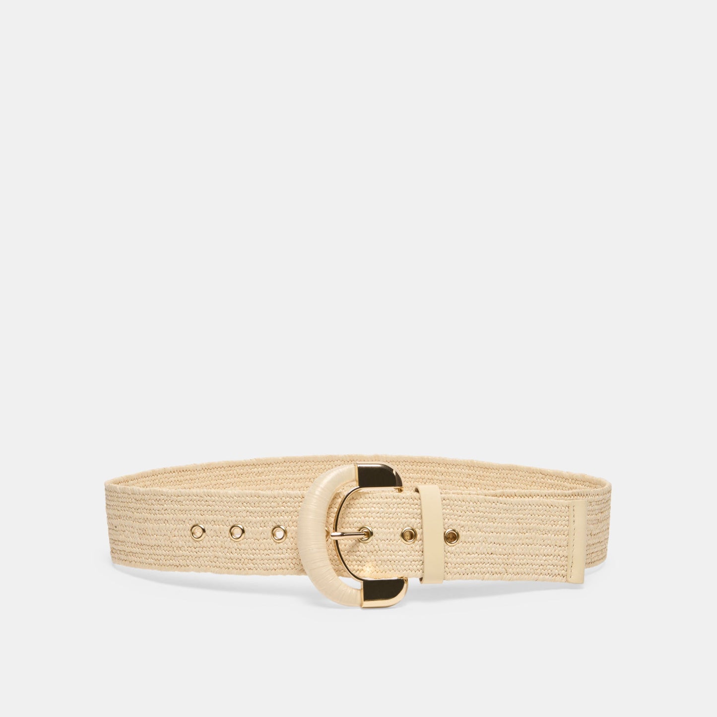 Raffia Oversized Buckle Natural Raffia Belt