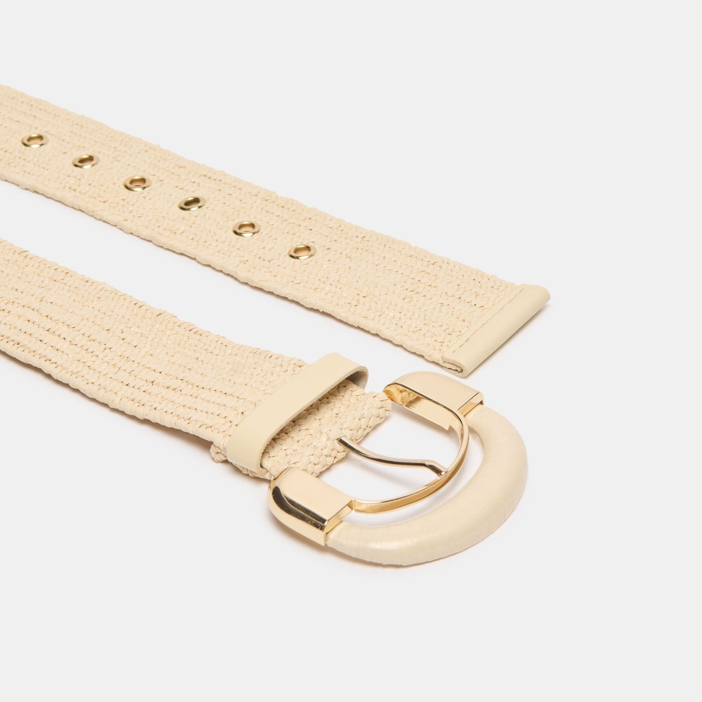 Raffia Oversized Buckle Natural Raffia Belt