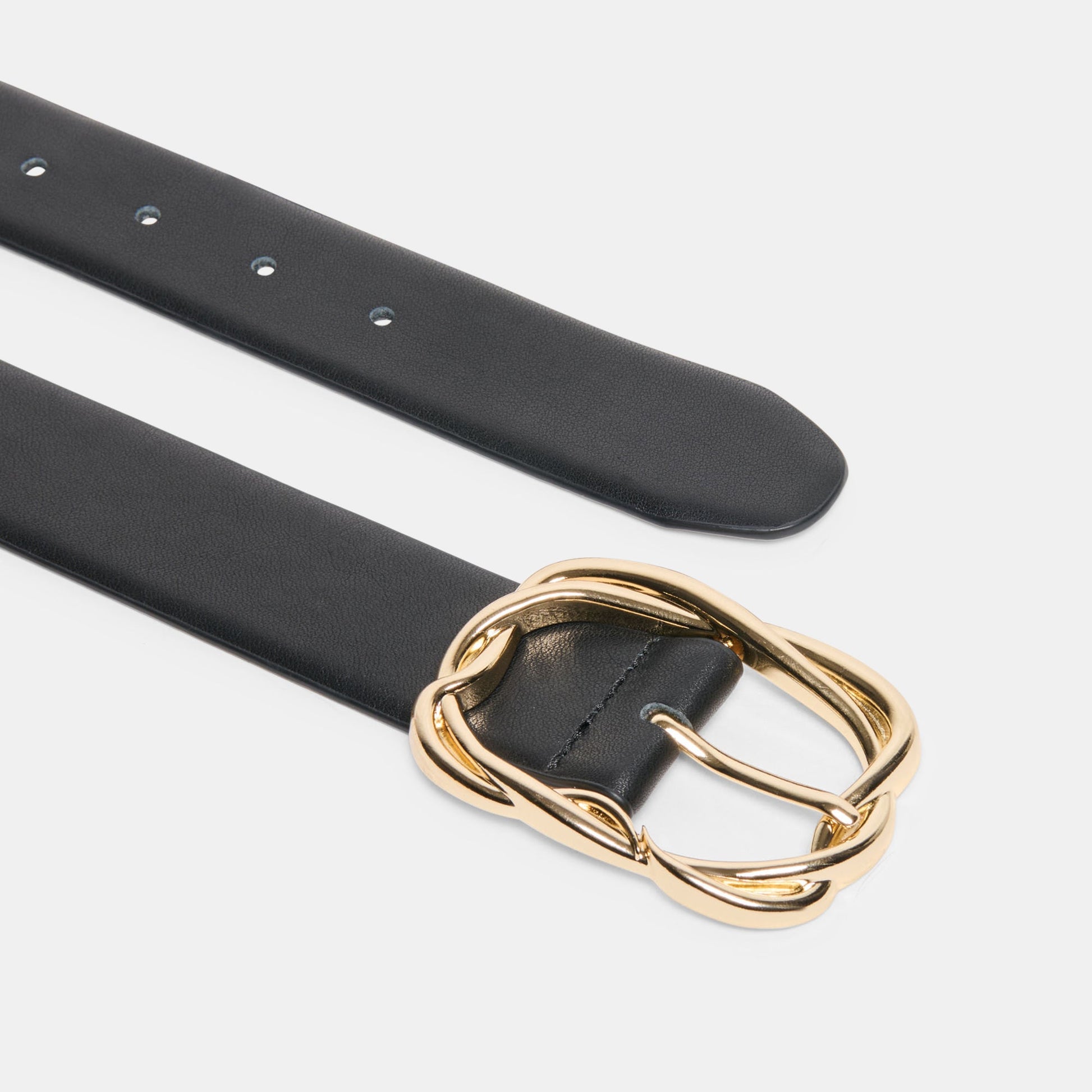 Braided Black Gold Buckle Belt