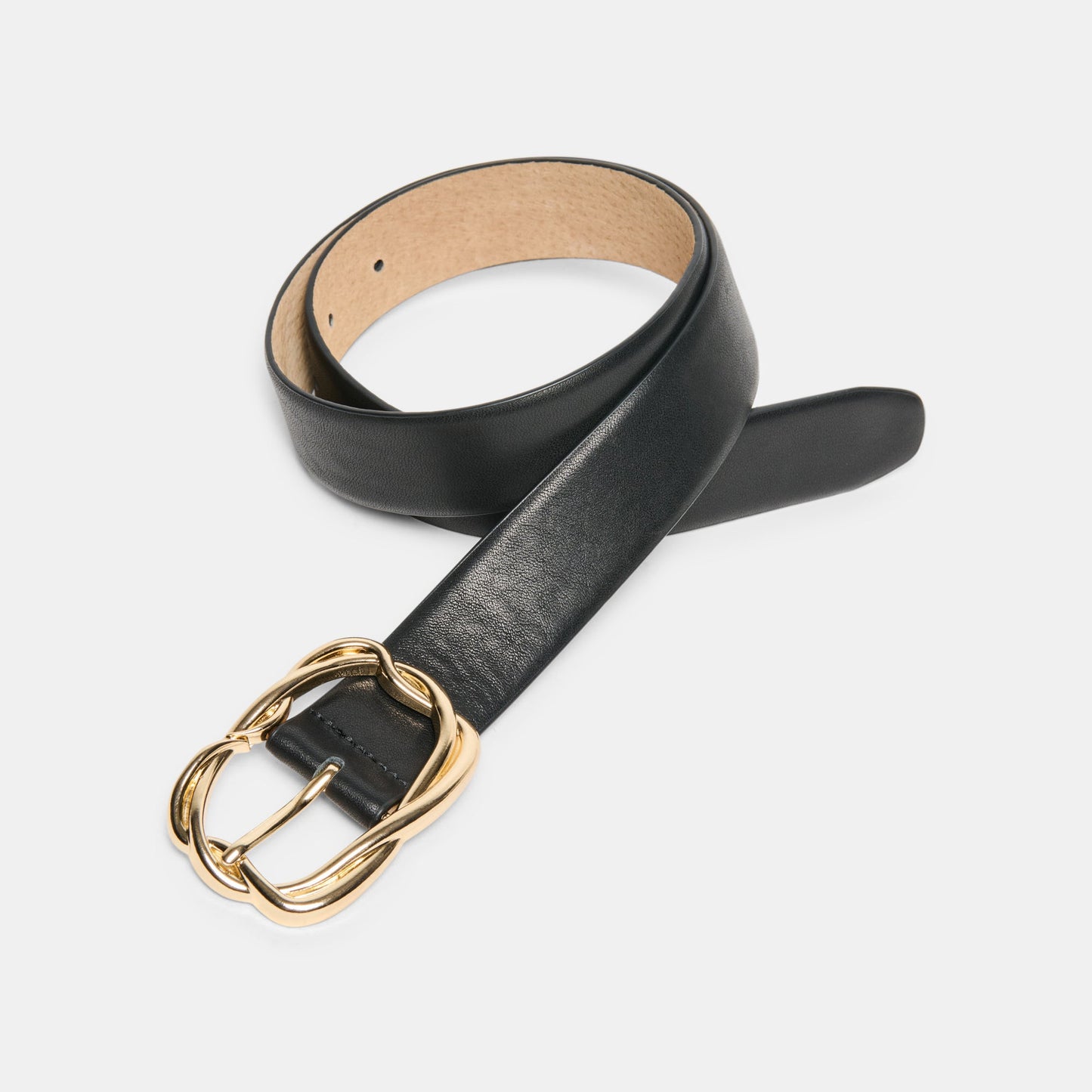 Braided Black Gold Buckle Belt