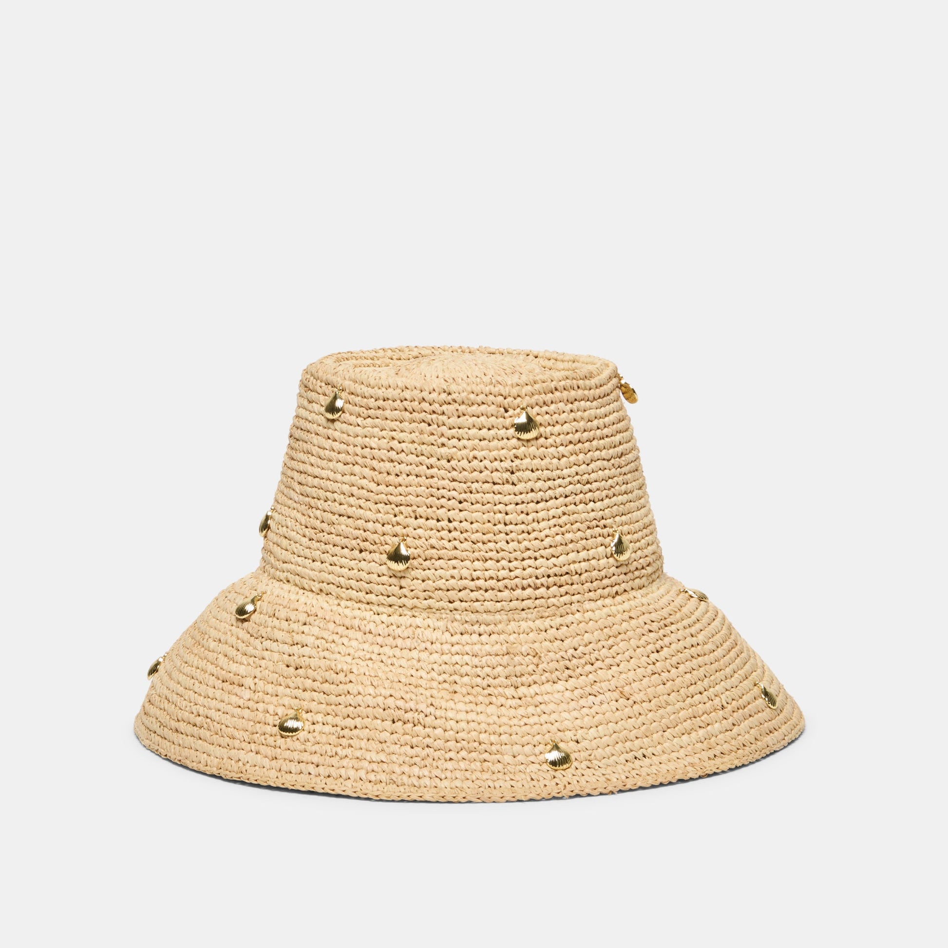 Straw Natural Cloche with Charms