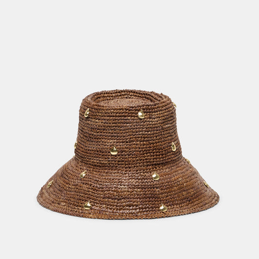 STRAW CLOCHE WITH CHARMS BROWN
 – Dolce Vita